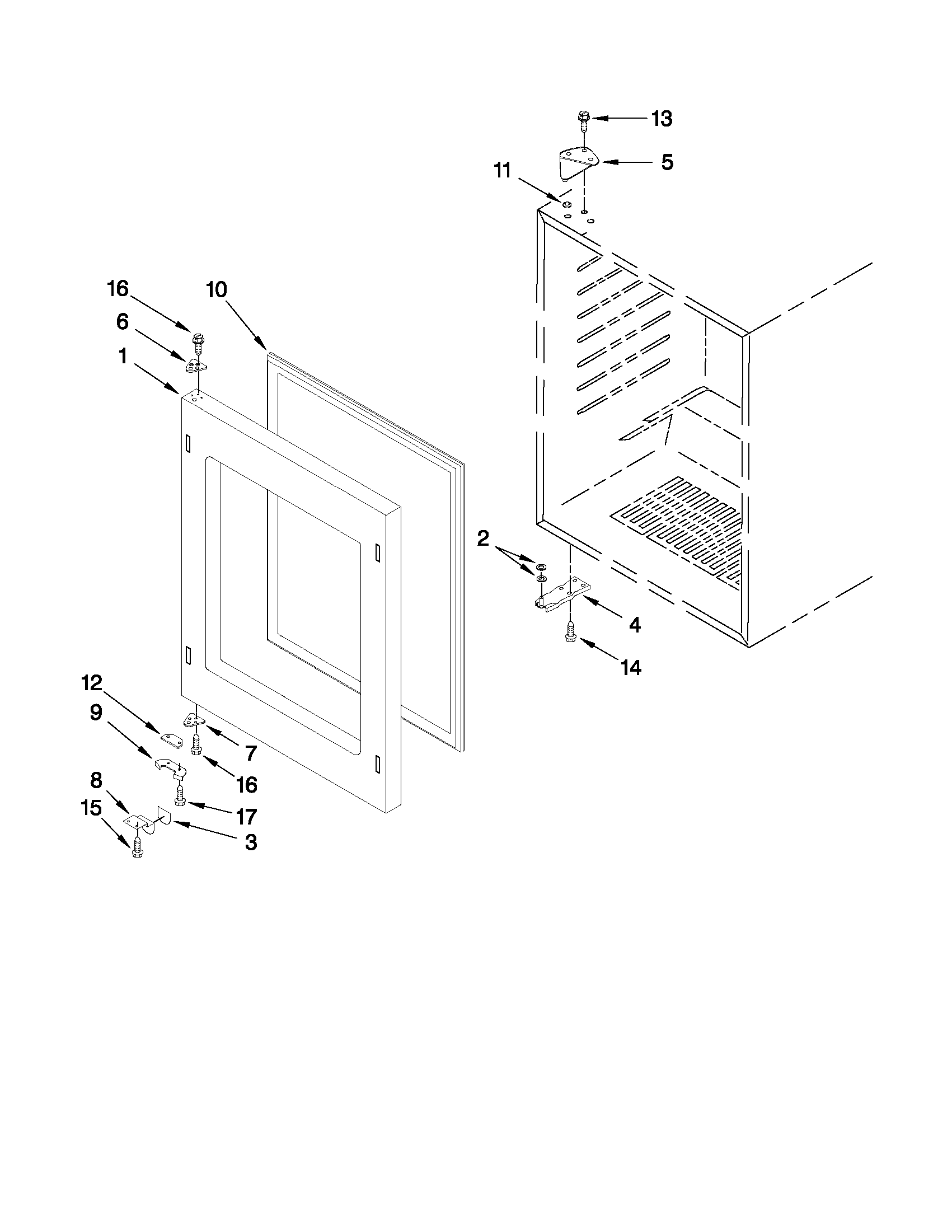 KitchenAid KBCO24LSBX02 door parts diagram