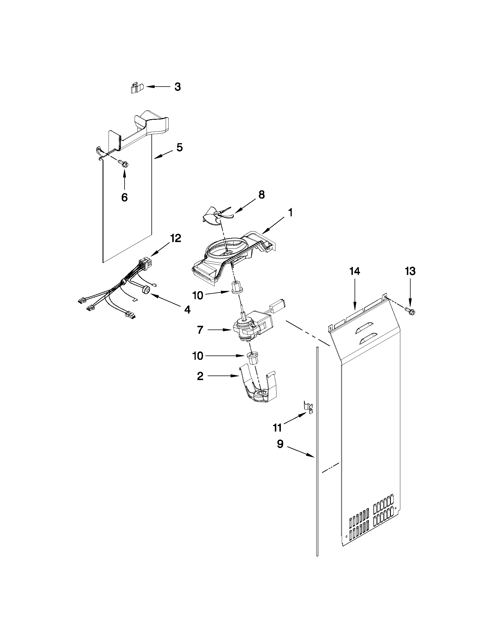 Whirlpool BRS70HRANA00 air flow parts diagram