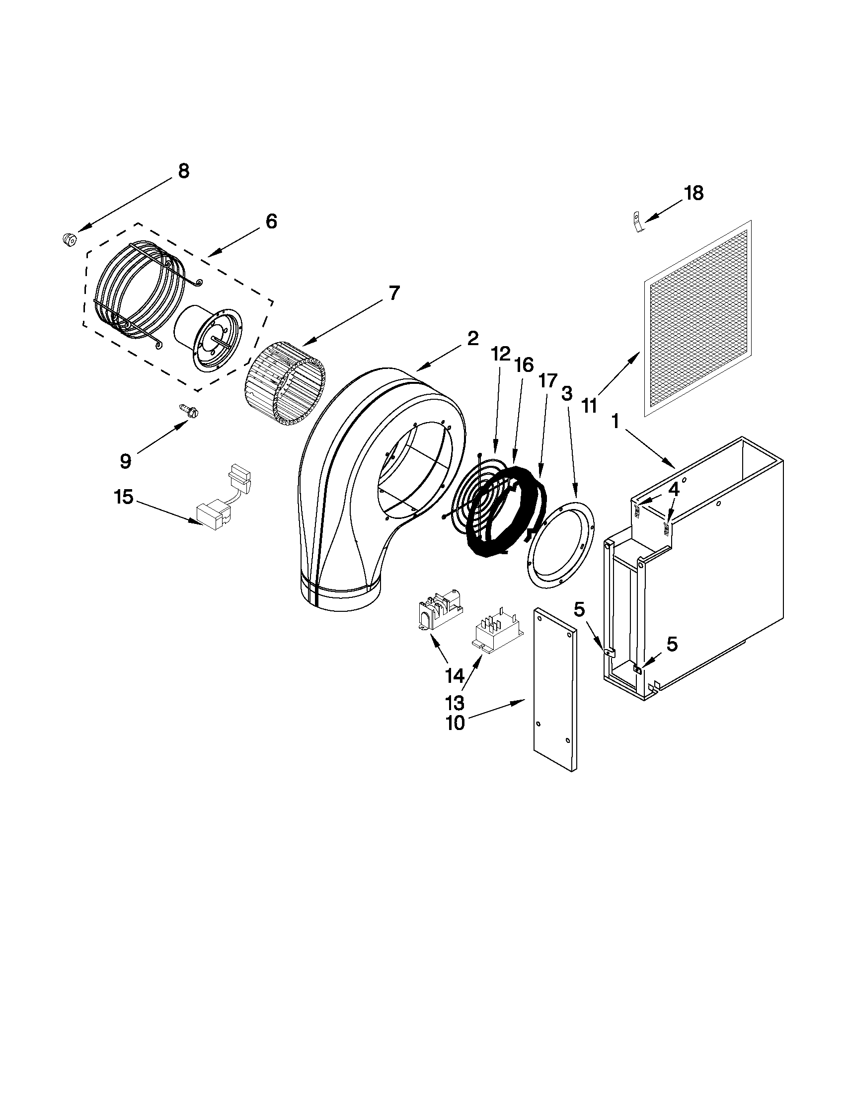 Jenn-Air JGD8130ADS20 blower unit parts diagram