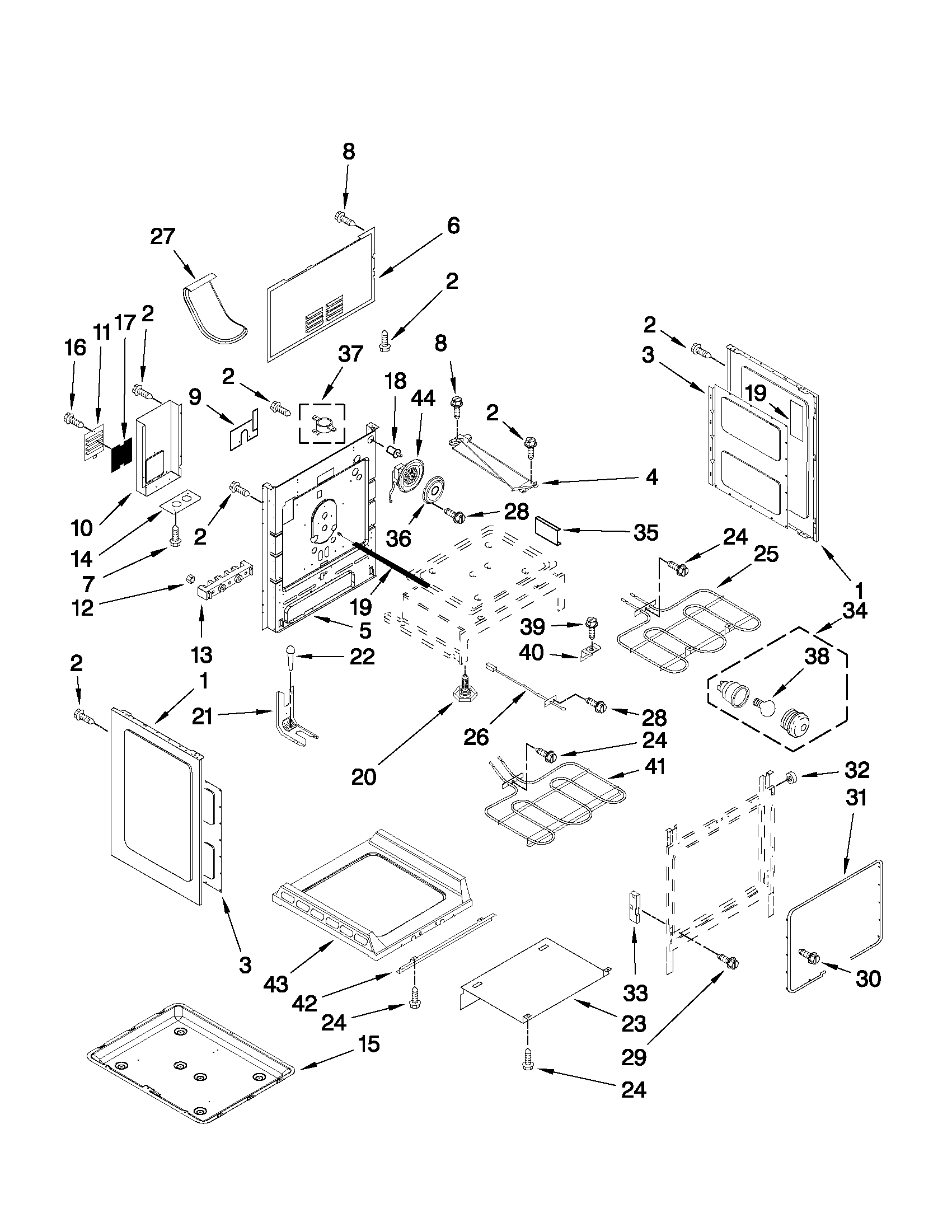 Maytag MER8770WB1 chassis parts diagram