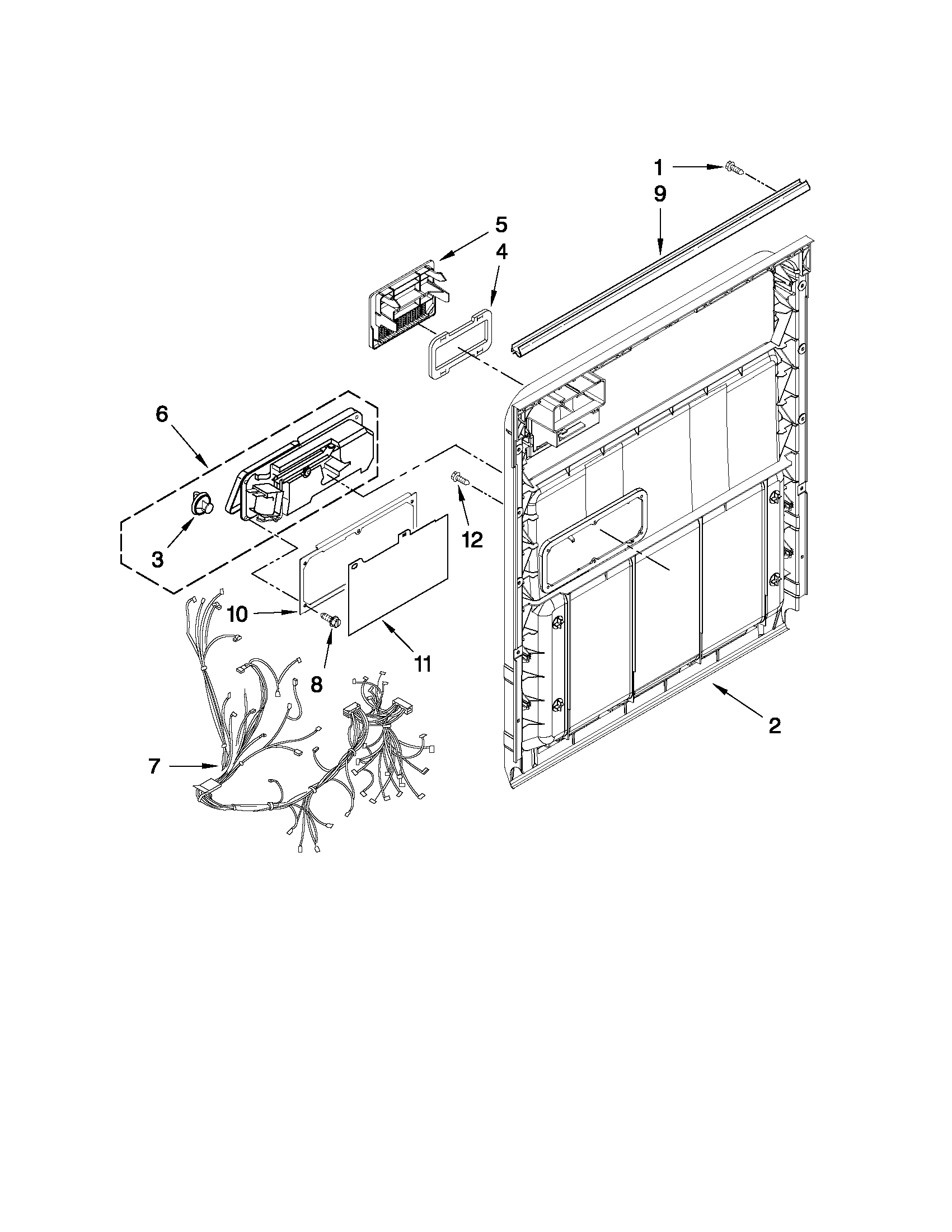Magic Chef CDB7000AWW2 inner door parts diagram