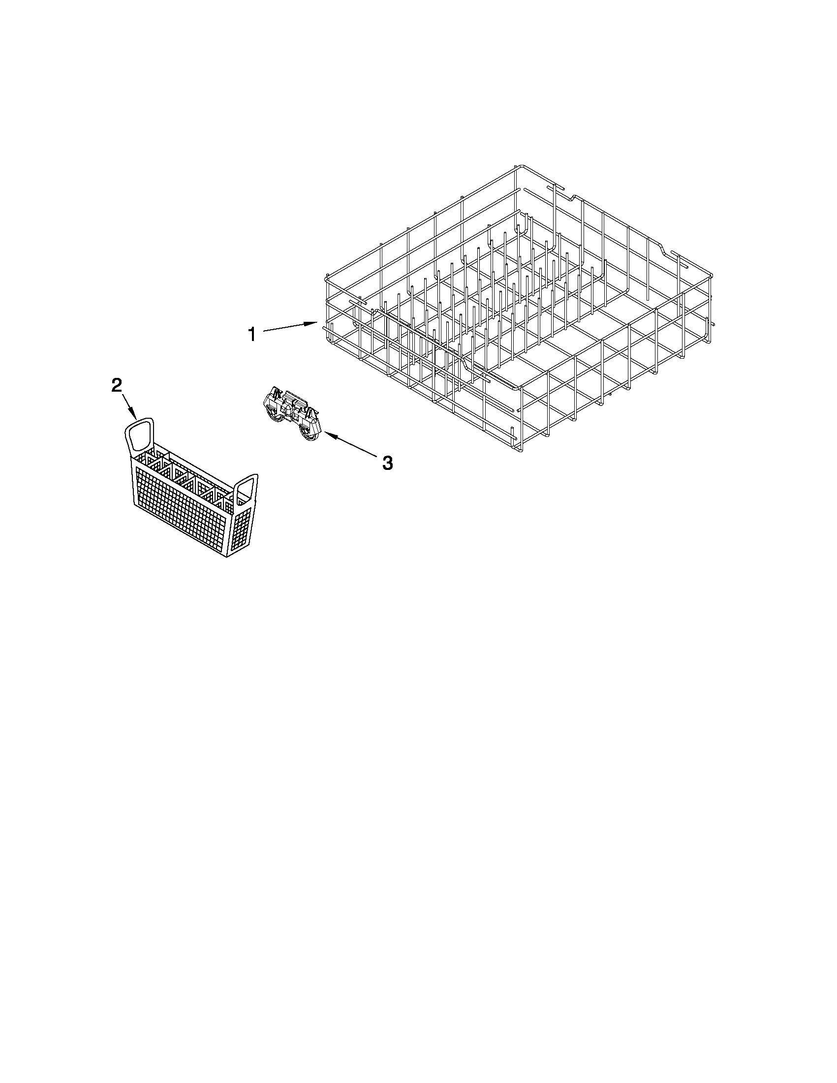 Magic Chef CDB7000AWW2 lower rack parts diagram