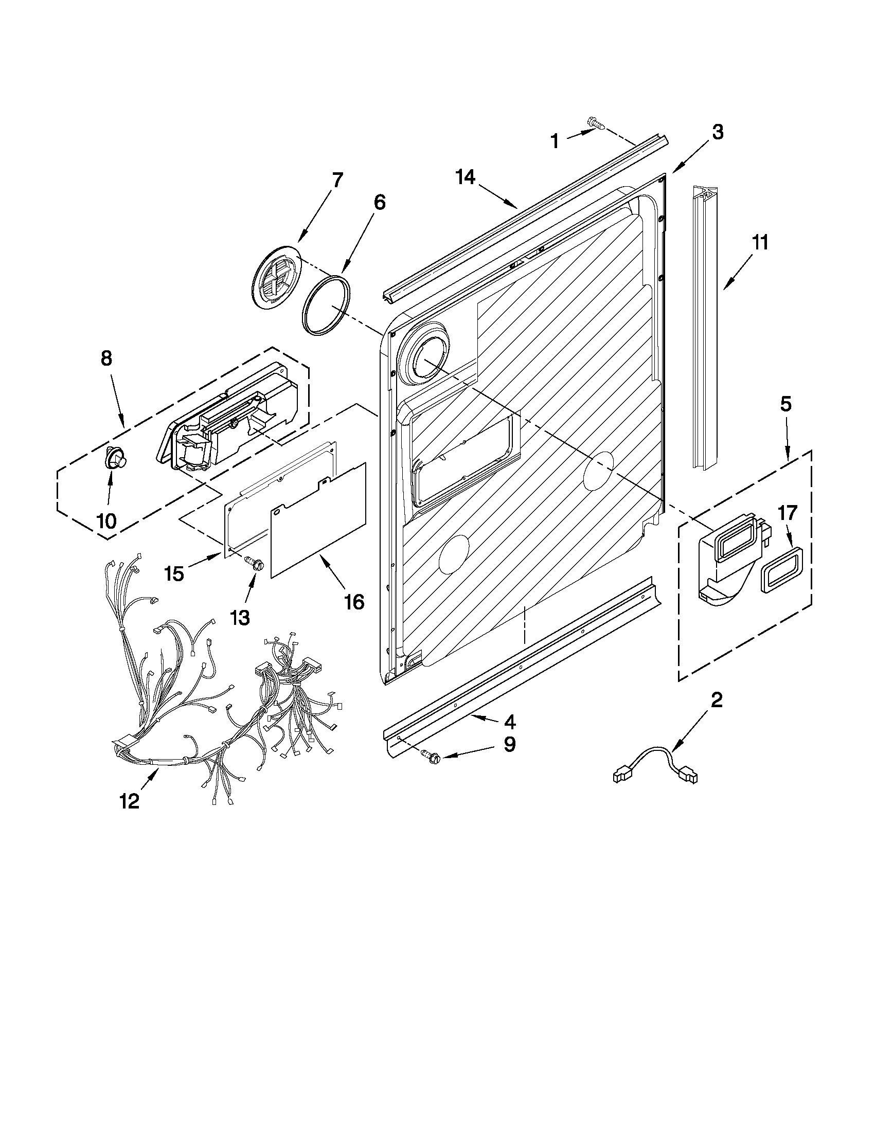 Whirlpool GU3000XTXB2 inner door parts diagram