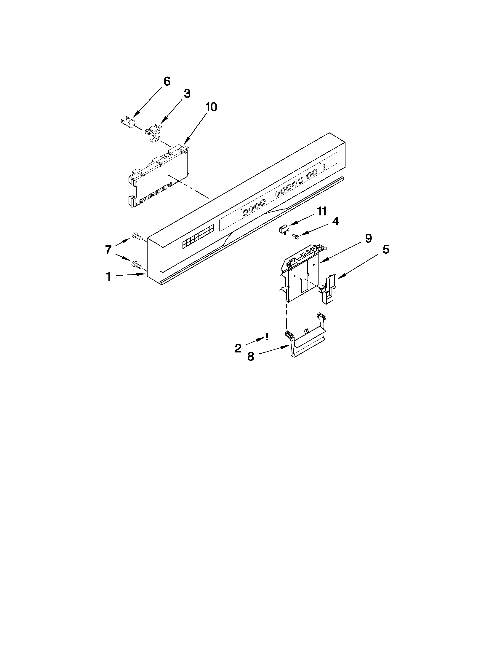 KitchenAid KUDS30IVSS4 control panel and latch parts diagram