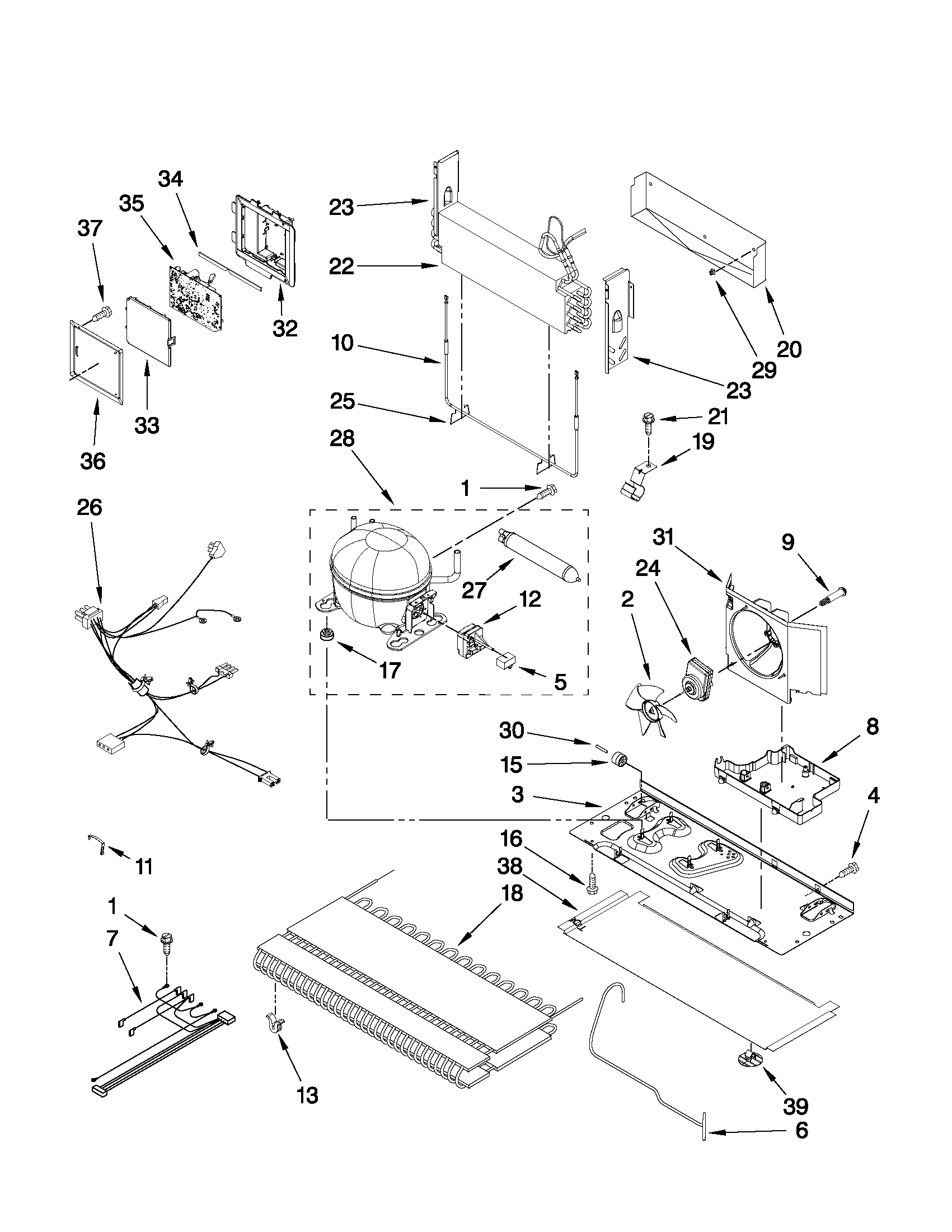 KitchenAid KBRS20EVWH3 unit parts diagram