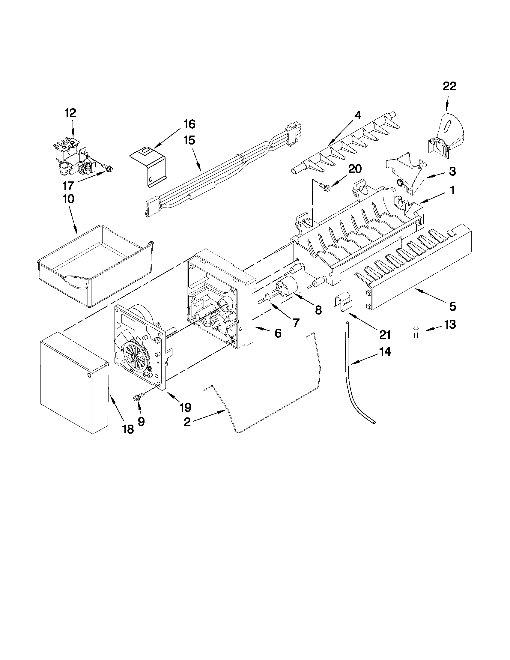 KitchenAid KBRS20EVWH3 icemaker parts diagram