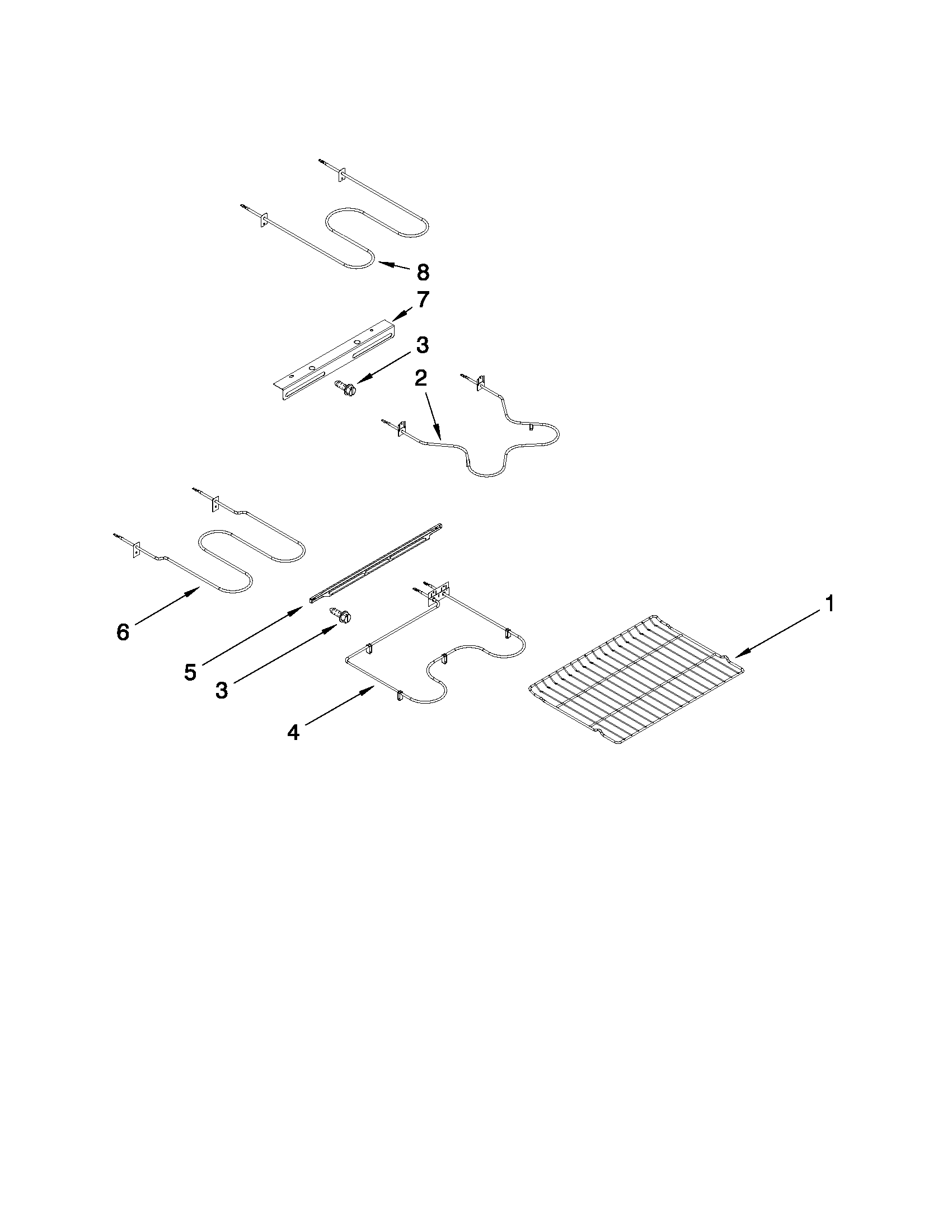 Maytag MER6765BAB17 rack and element parts diagram