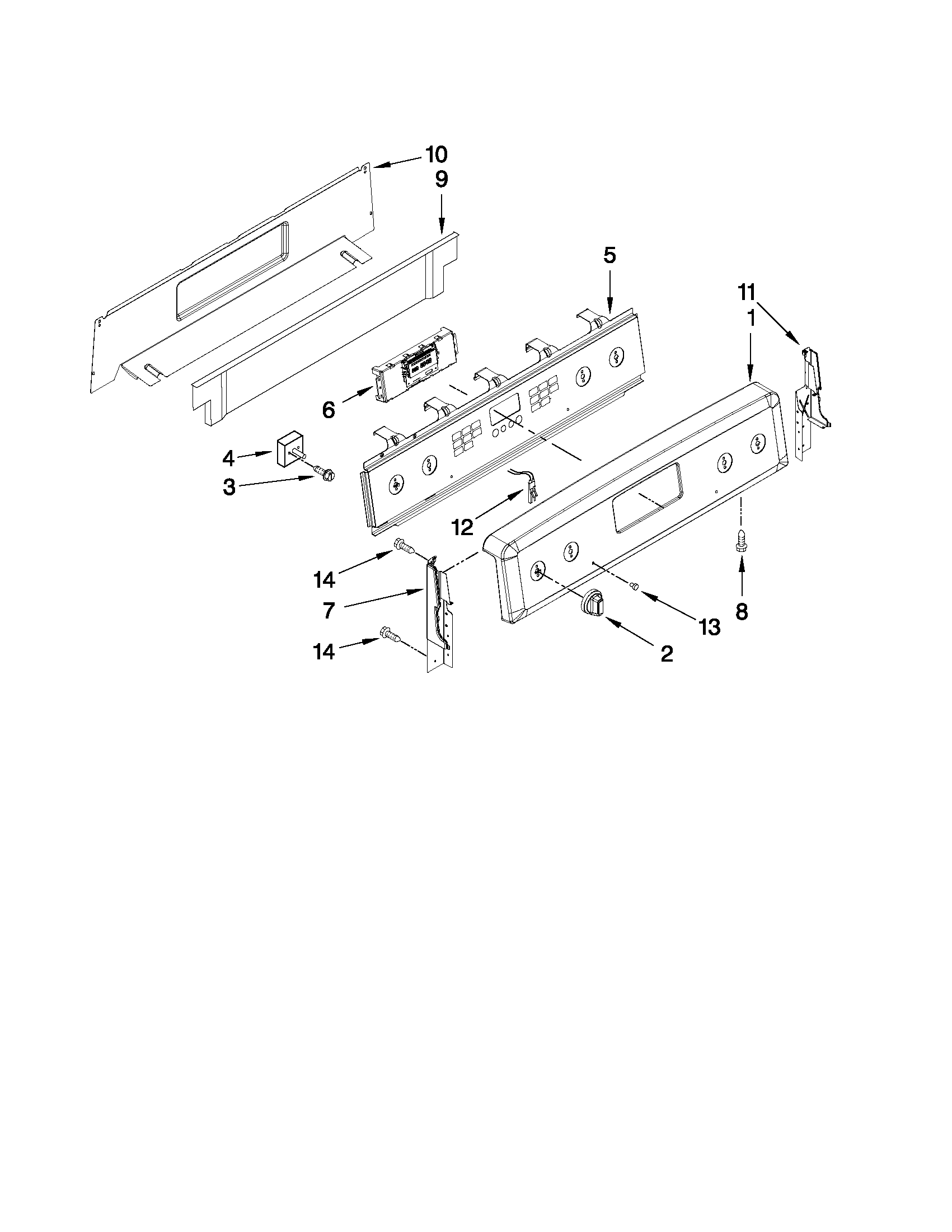 Maytag MER8772WS0 control panel parts diagram
