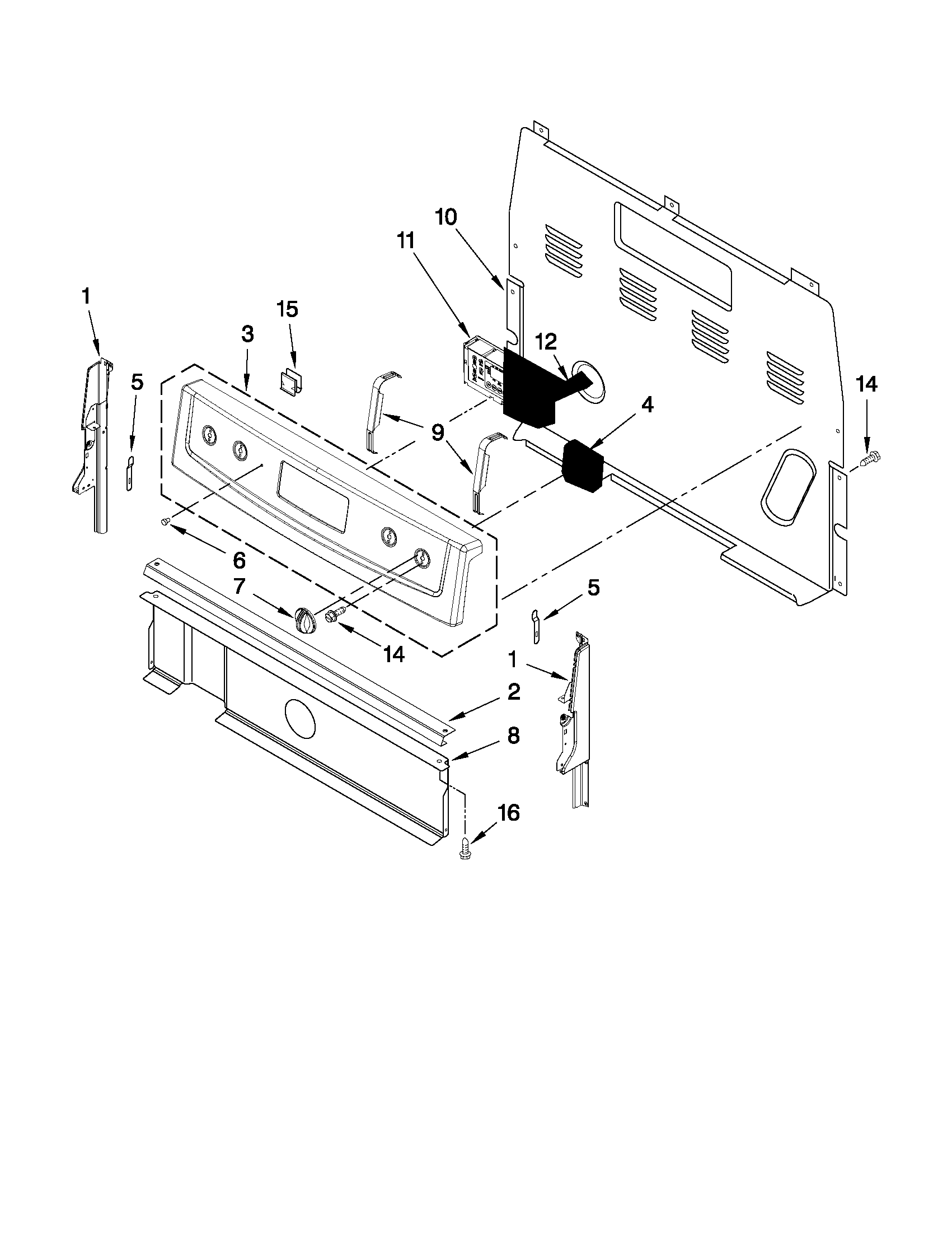 Maytag MER7662WS1 control panel parts diagram