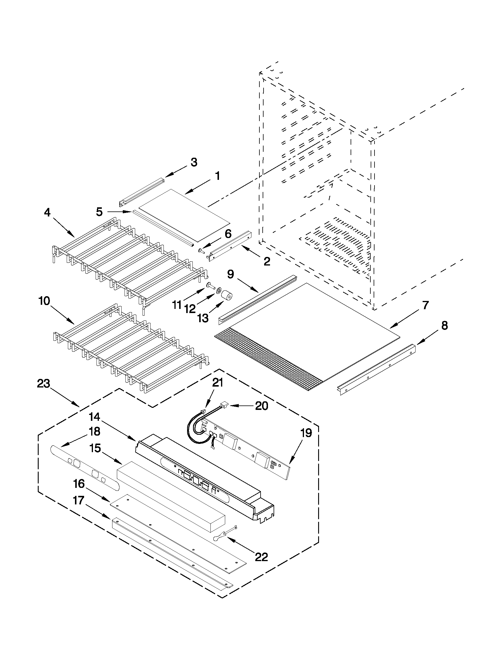 Maytag MBCM24FWBS00 shelf parts diagram