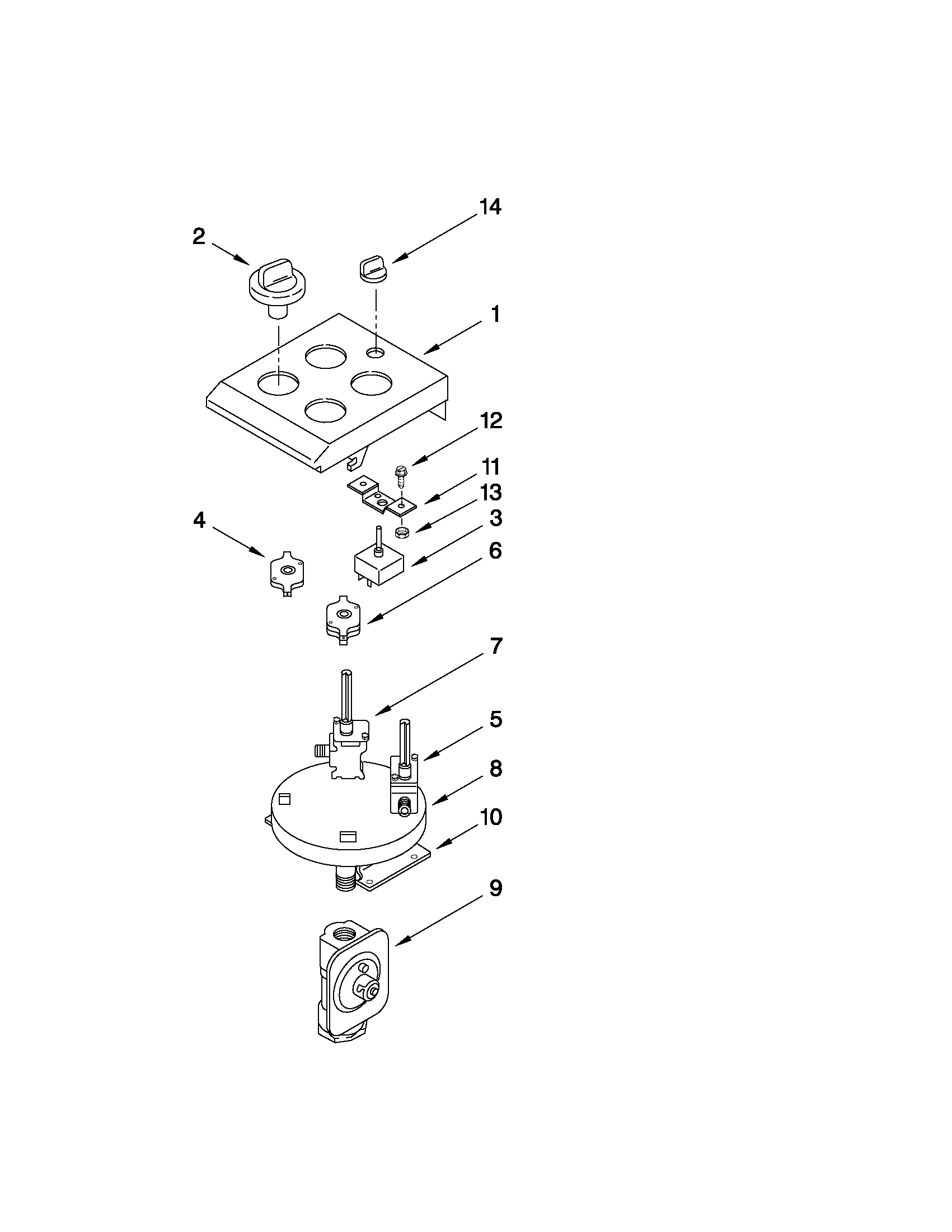 Whirlpool SC8720EDB06 control panel parts diagram