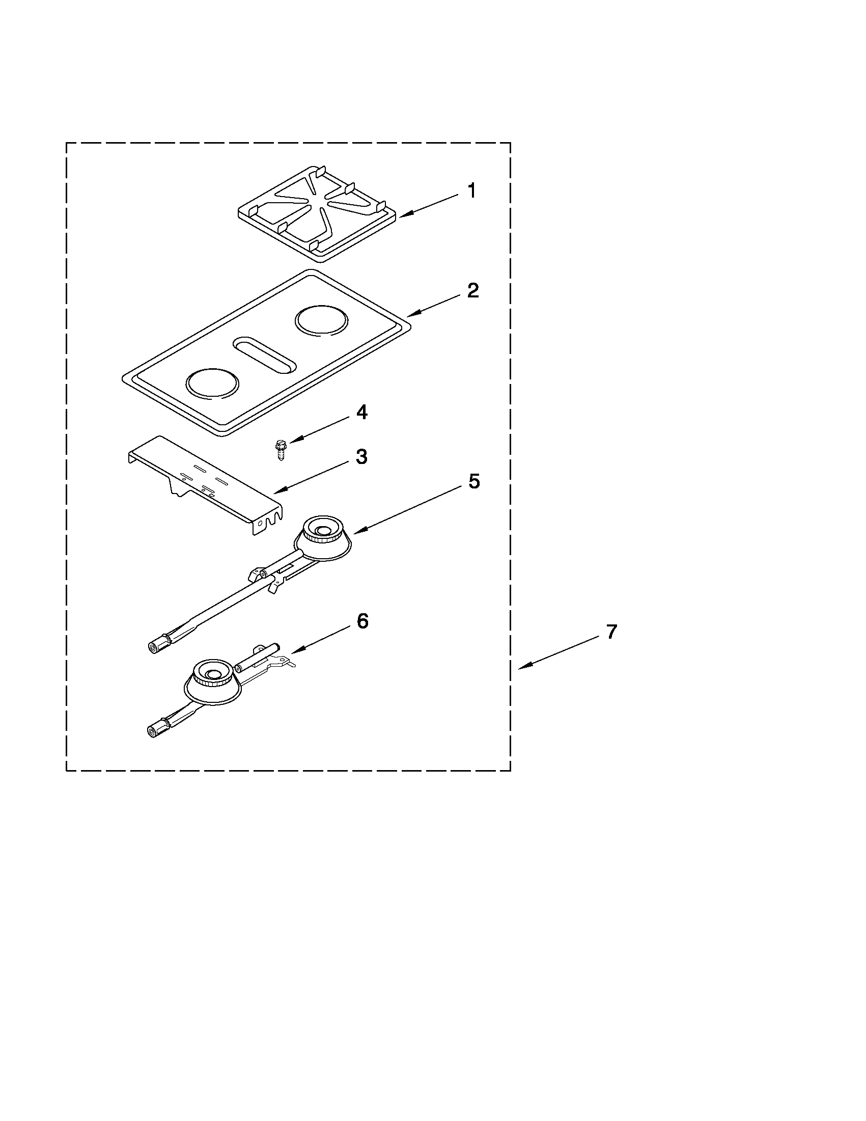 Whirlpool SC8720EDB06 burner module parts diagram