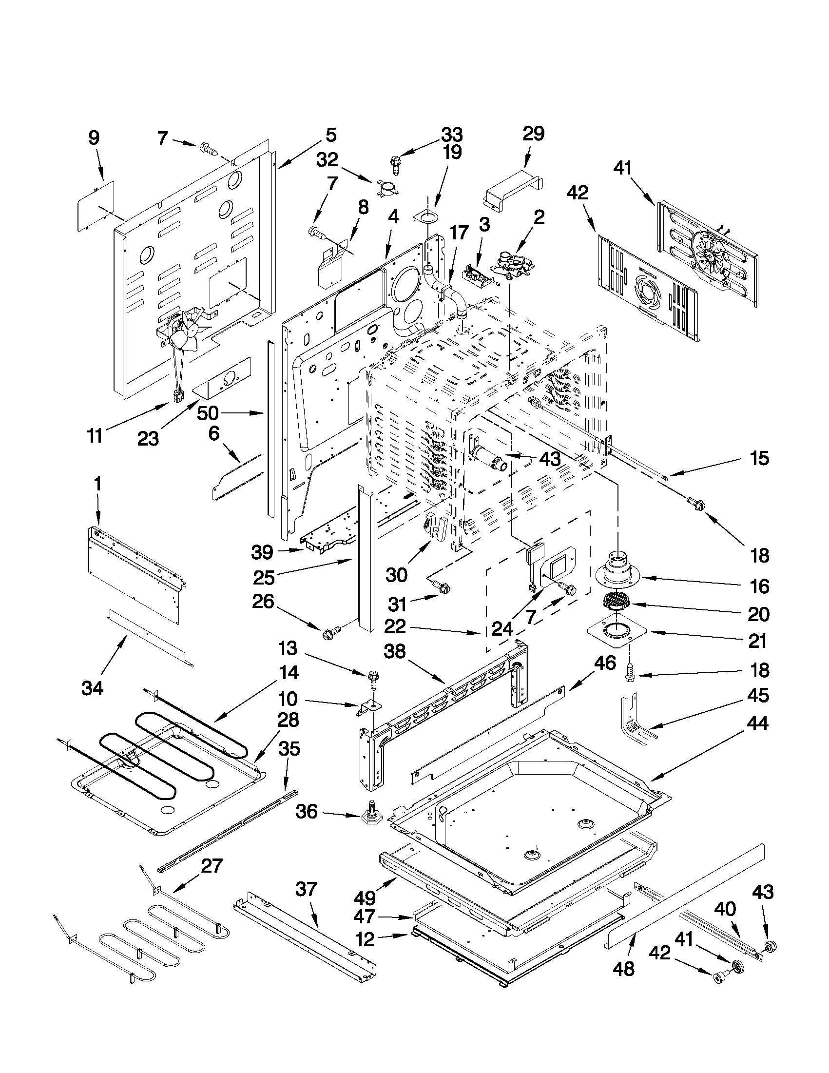 Jenn-Air JES8860CCS01 chassis parts diagram
