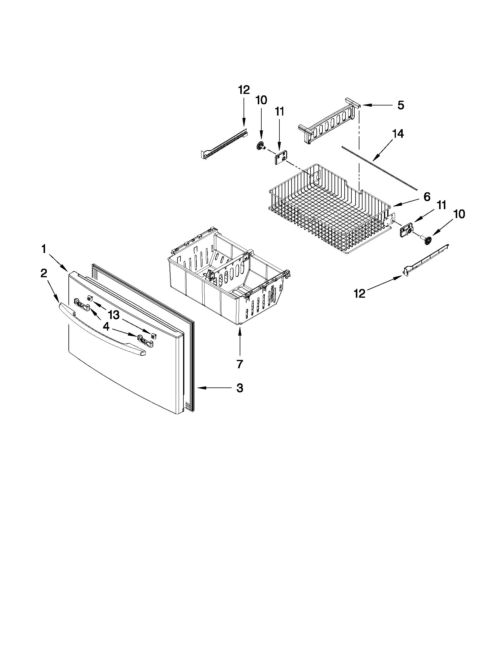 Maytag MFI2665XEM3 freezer door parts diagram