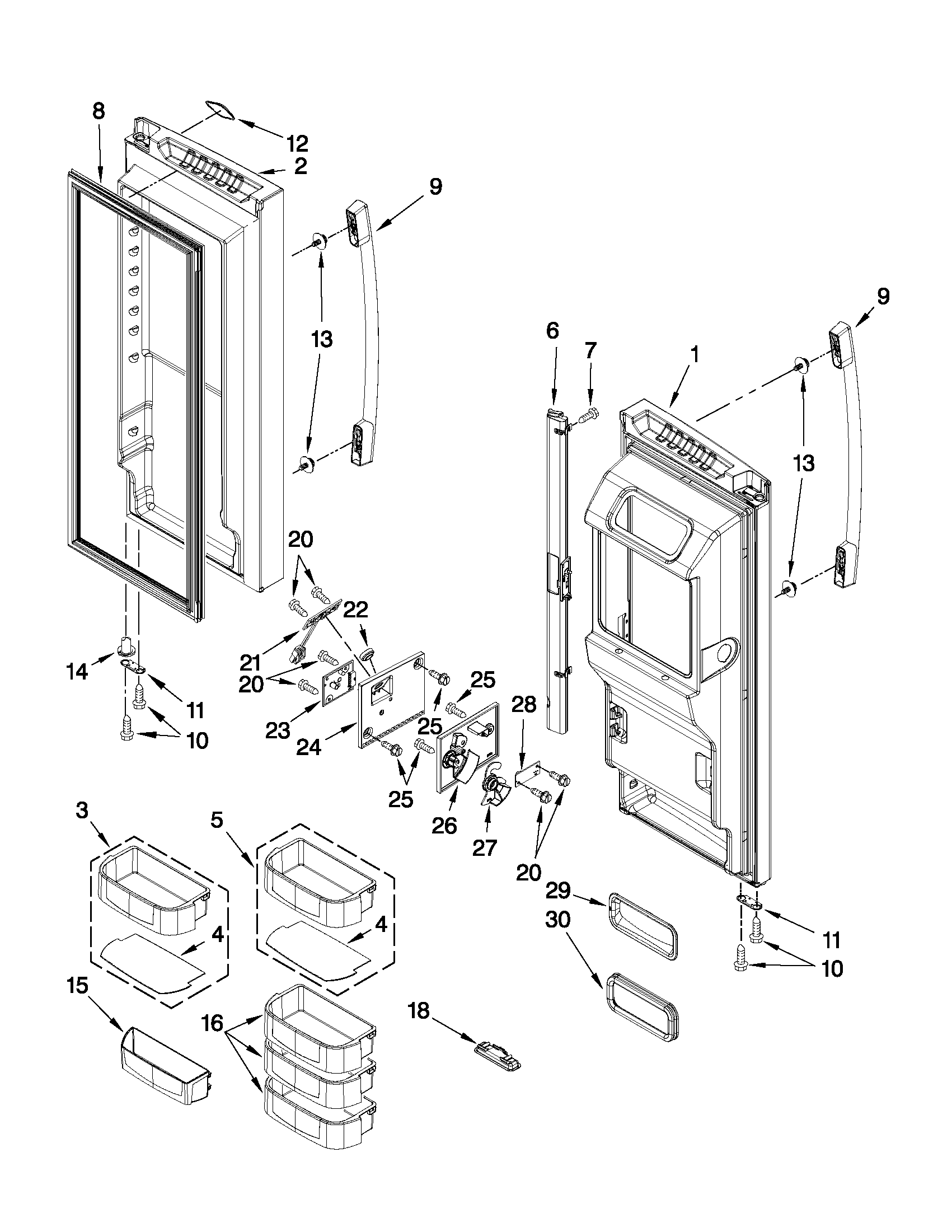 Whirlpool GI7FVCXWY00 refrigerator door parts diagram