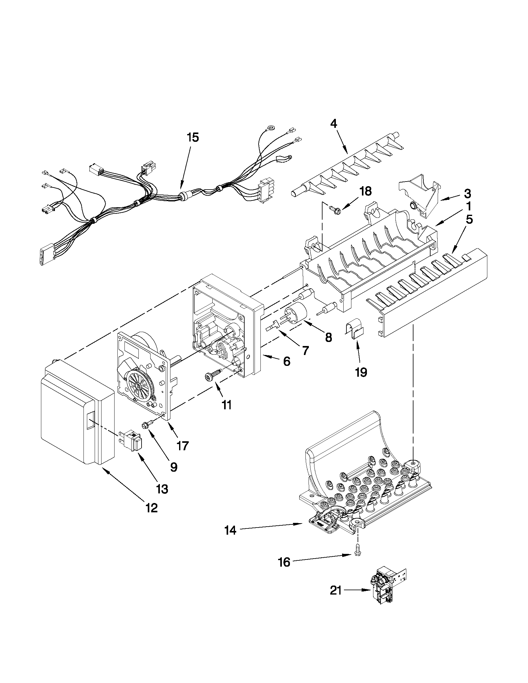 Whirlpool GI7FVCXWY00 icemaker parts diagram