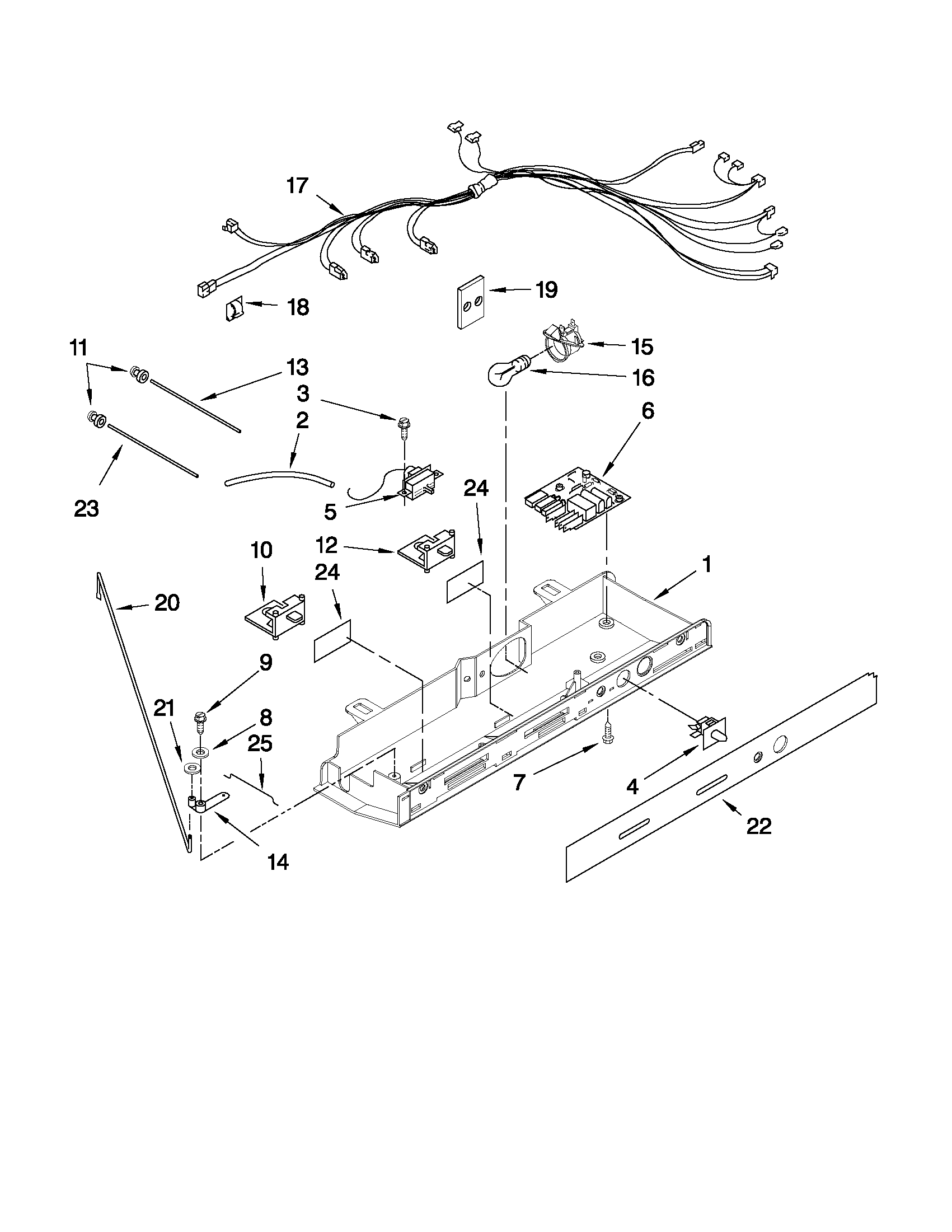 KitchenAid KSRS22MWMS00 control parts diagram