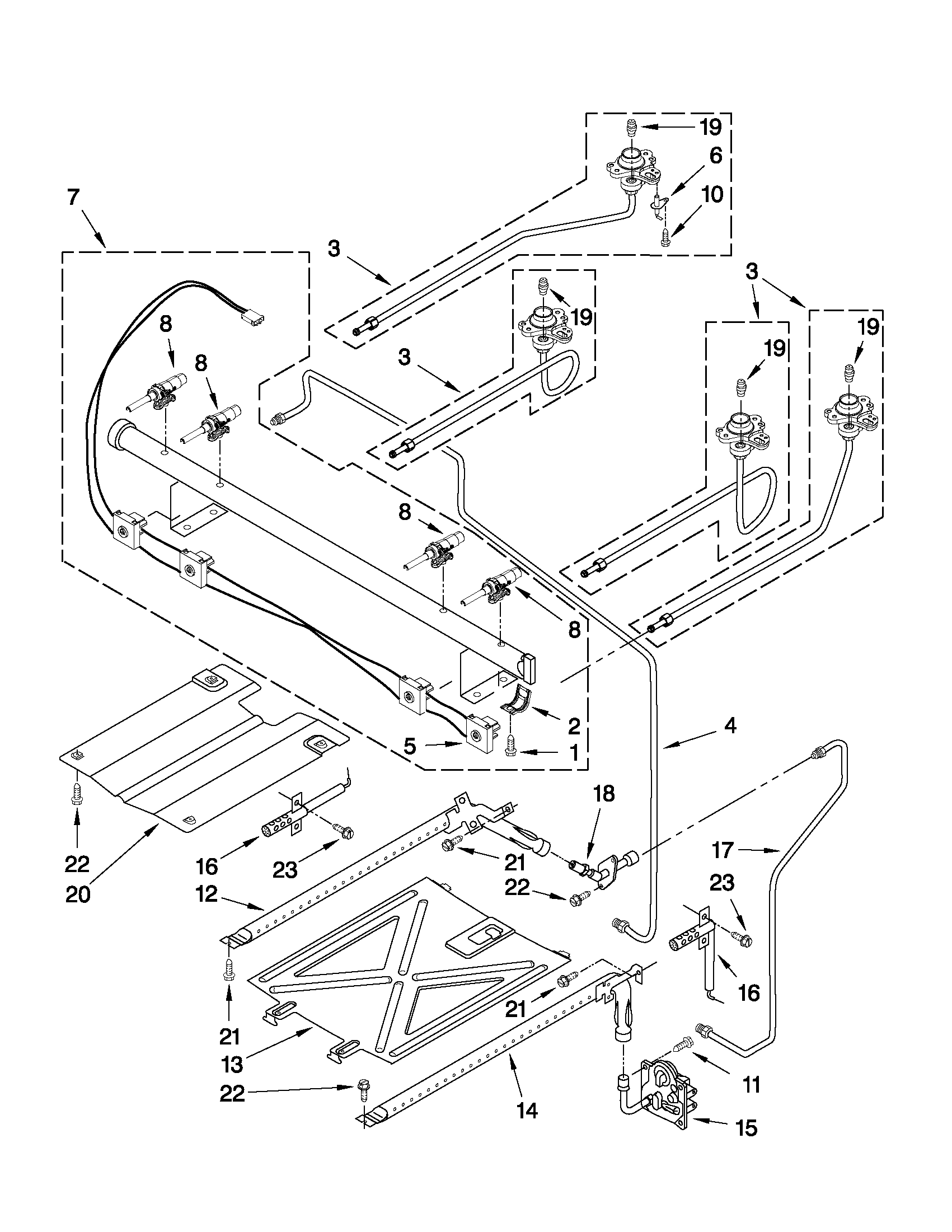 Whirlpool WFG361LVQ2 manifold parts diagram