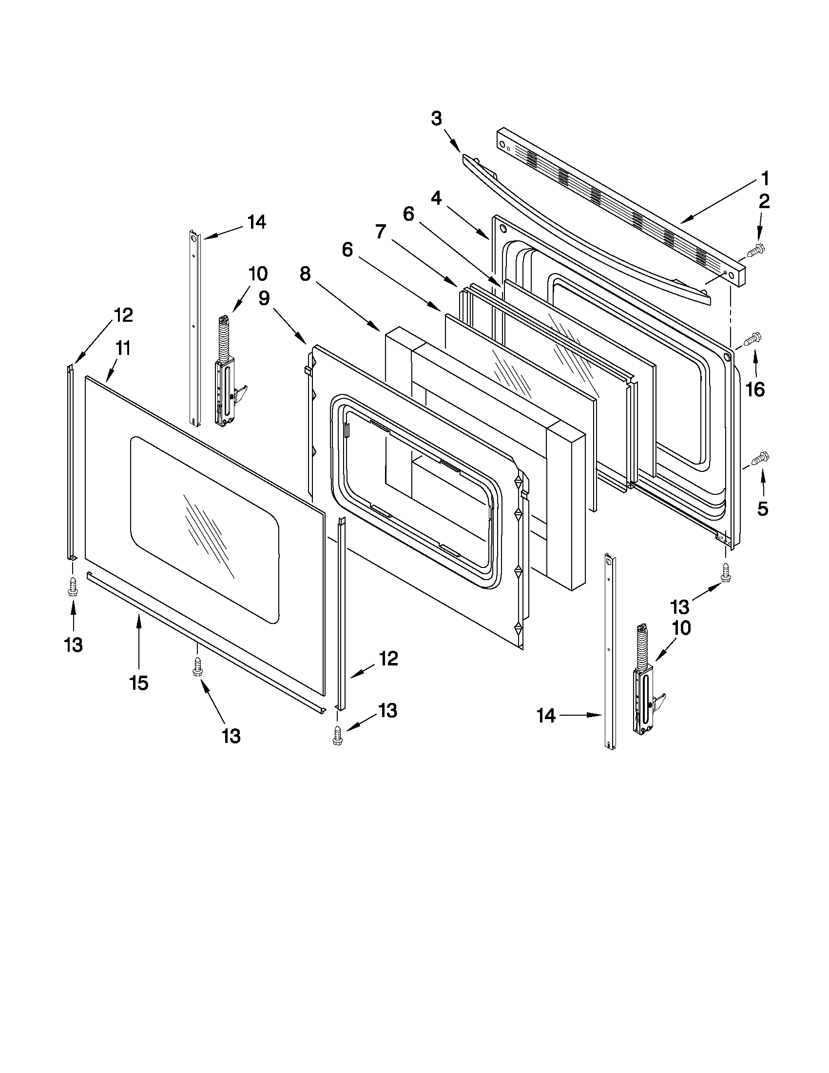 Whirlpool WFG361LVQ2 door parts diagram