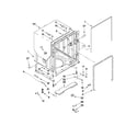 KitchenAid KUDE20IXWH2 tub and frame parts diagram