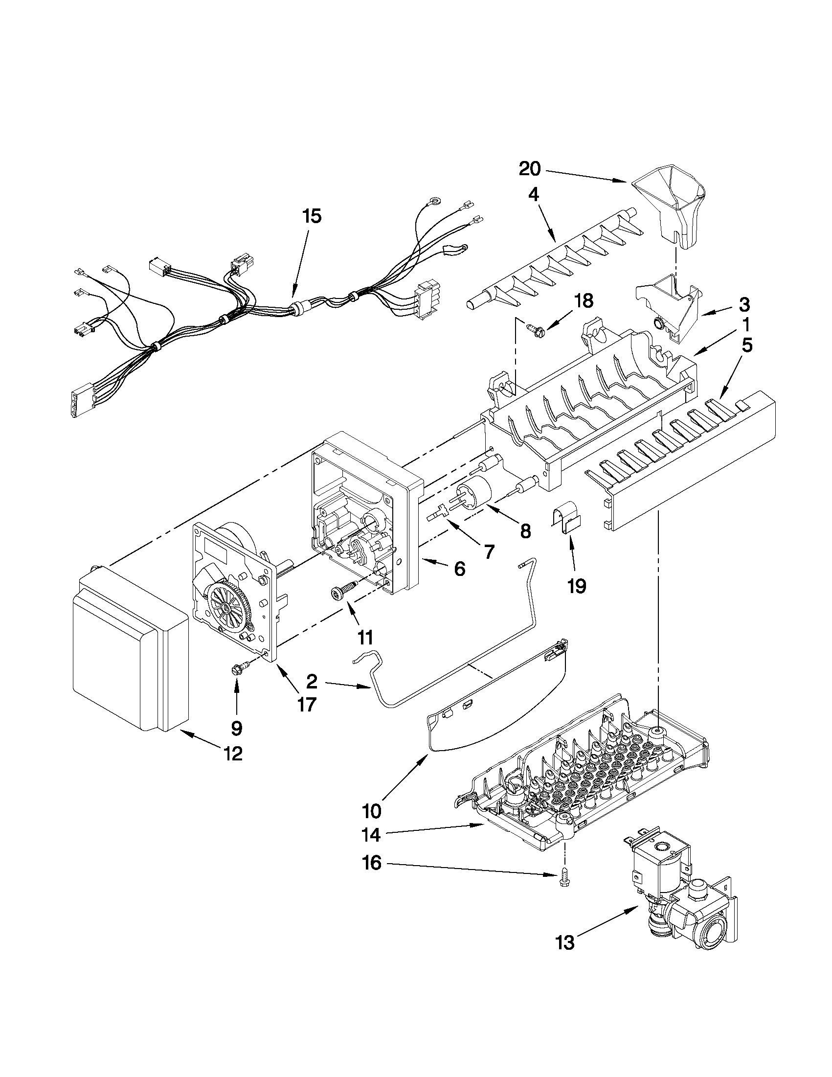 Whirlpool GI6FDRXXQ03 icemaker parts diagram