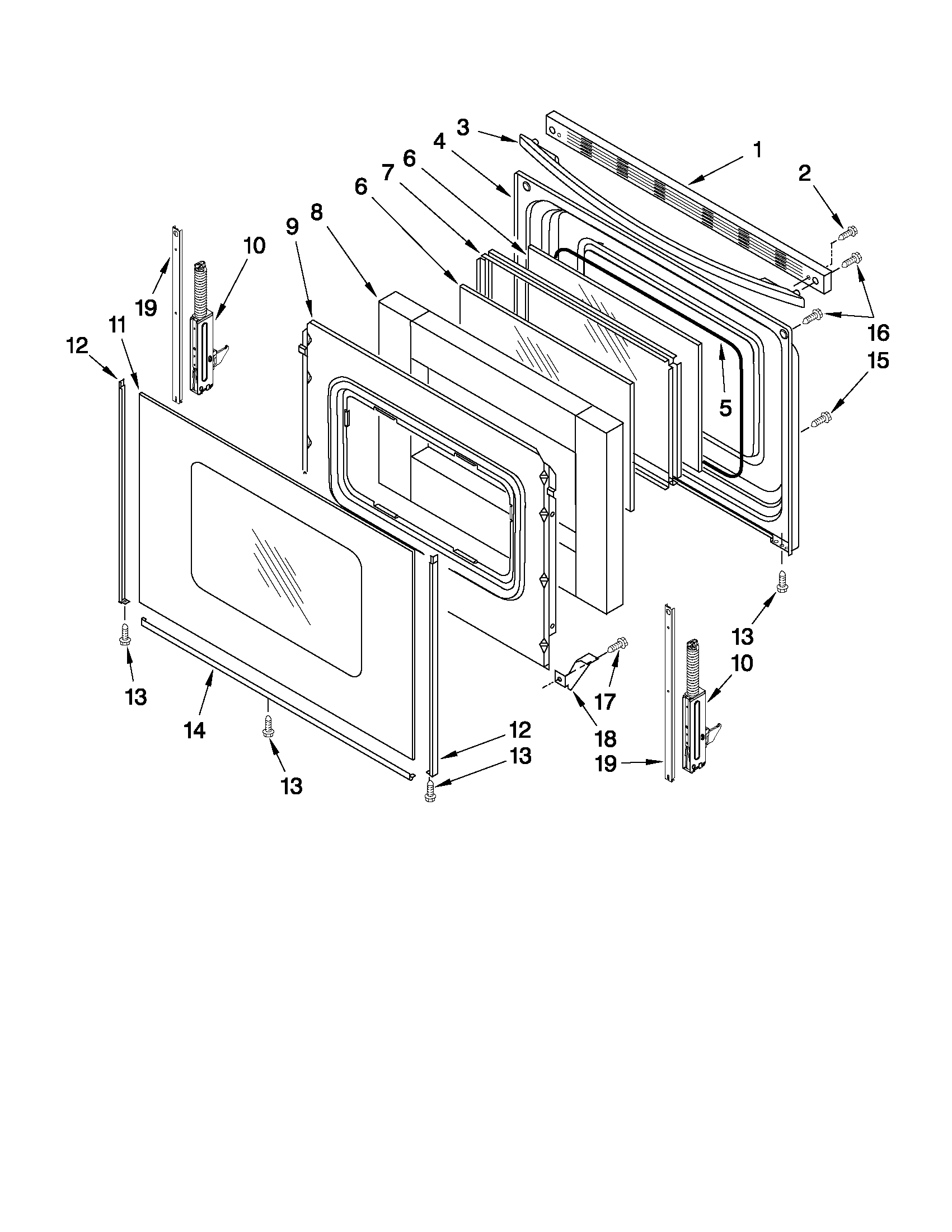 Whirlpool WFE361LVB0 door parts diagram