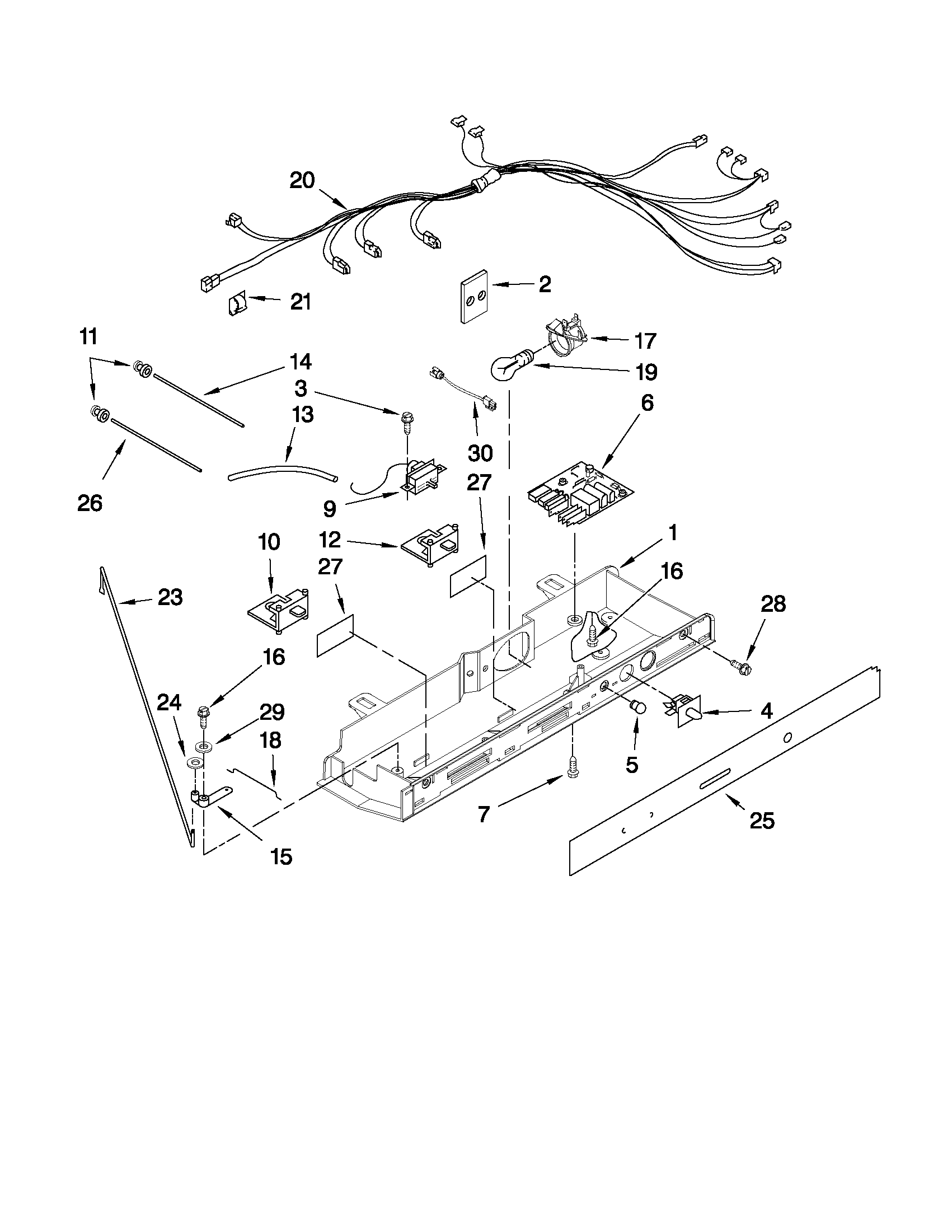 Whirlpool ED5LVAXWB02 control parts diagram