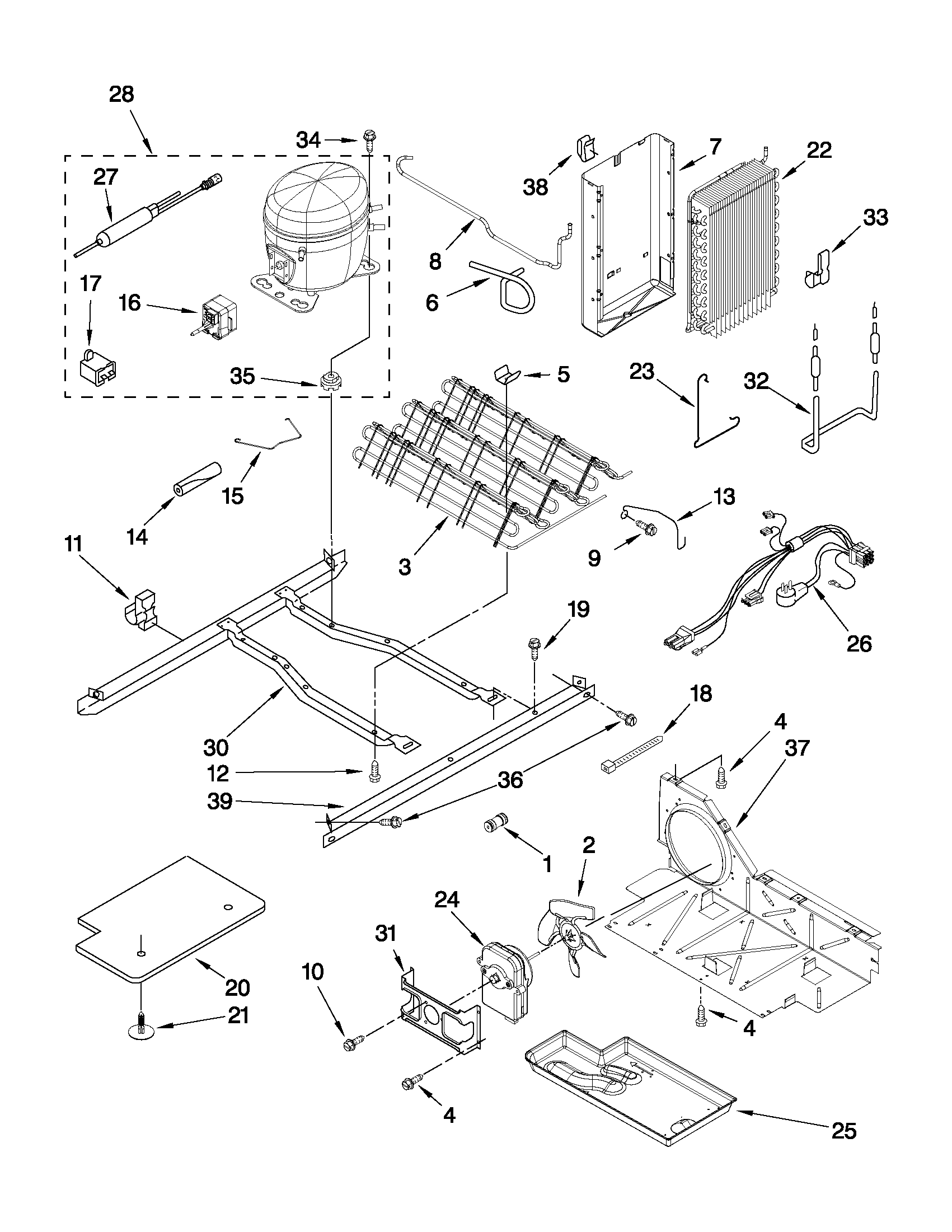 Whirlpool ED5LVAXWB02 unit parts diagram