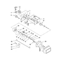 Whirlpool ED5VHEXVQ03 motor and ice container parts diagram