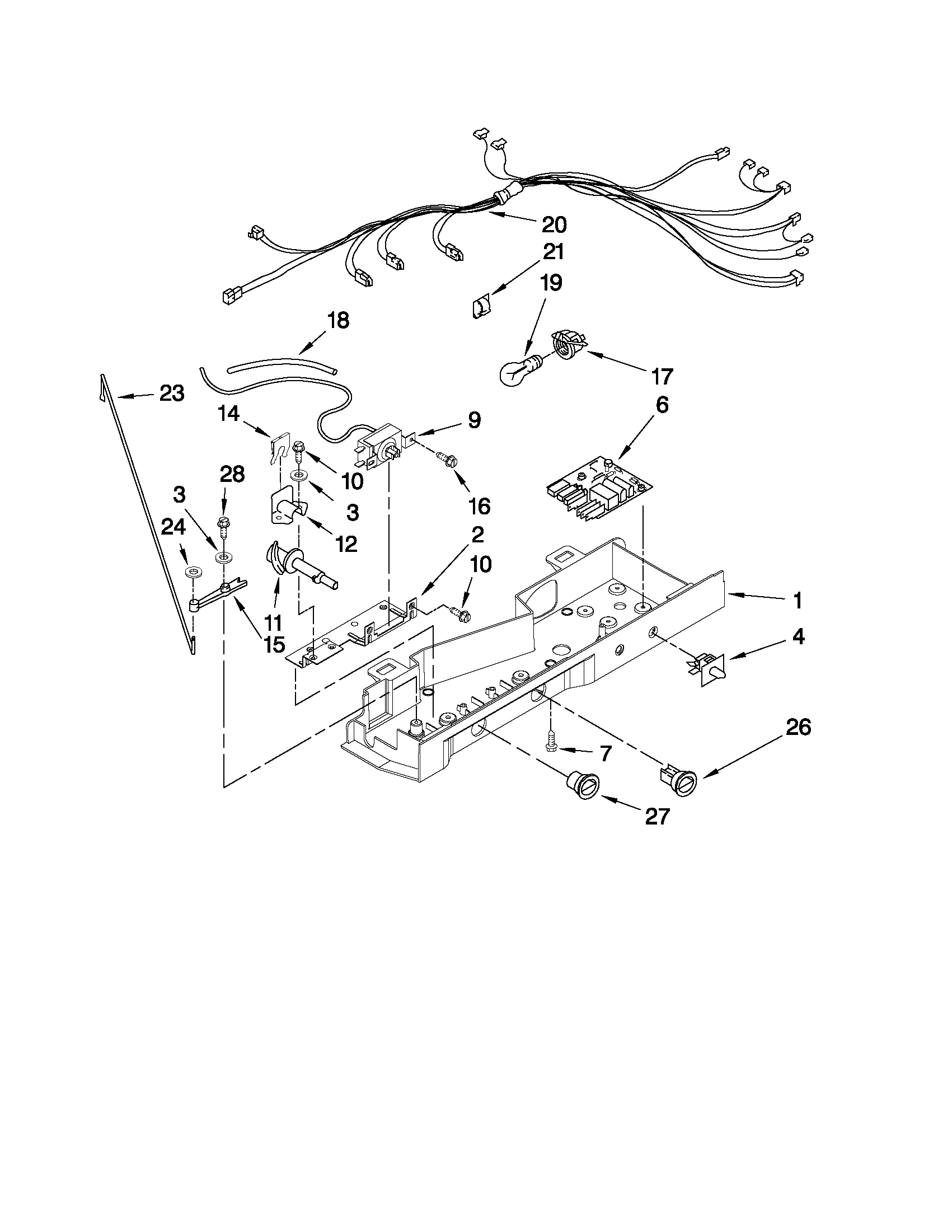 Whirlpool ED5VHEXVB03 control parts diagram