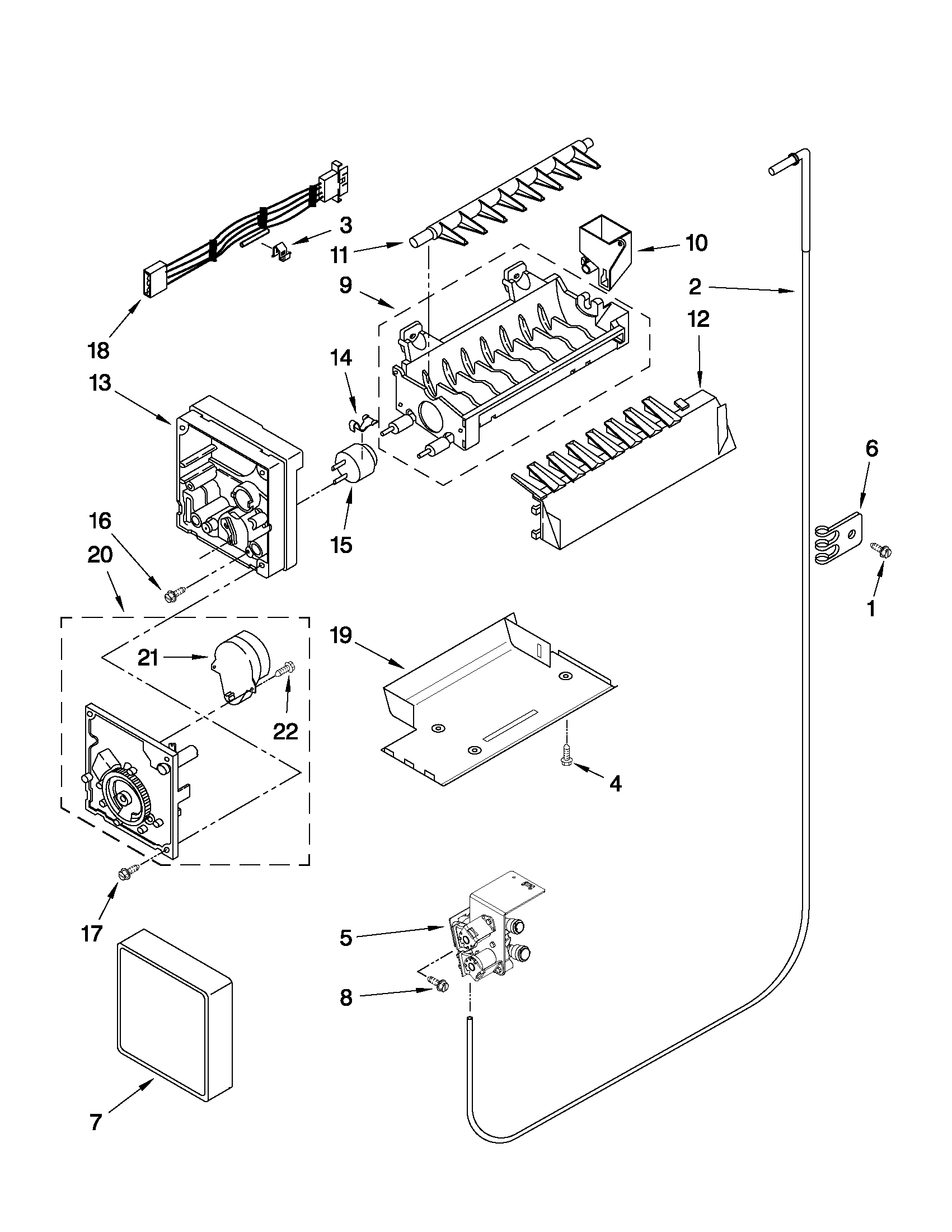 Whirlpool GC5SHAXVS02 icemaker parts diagram