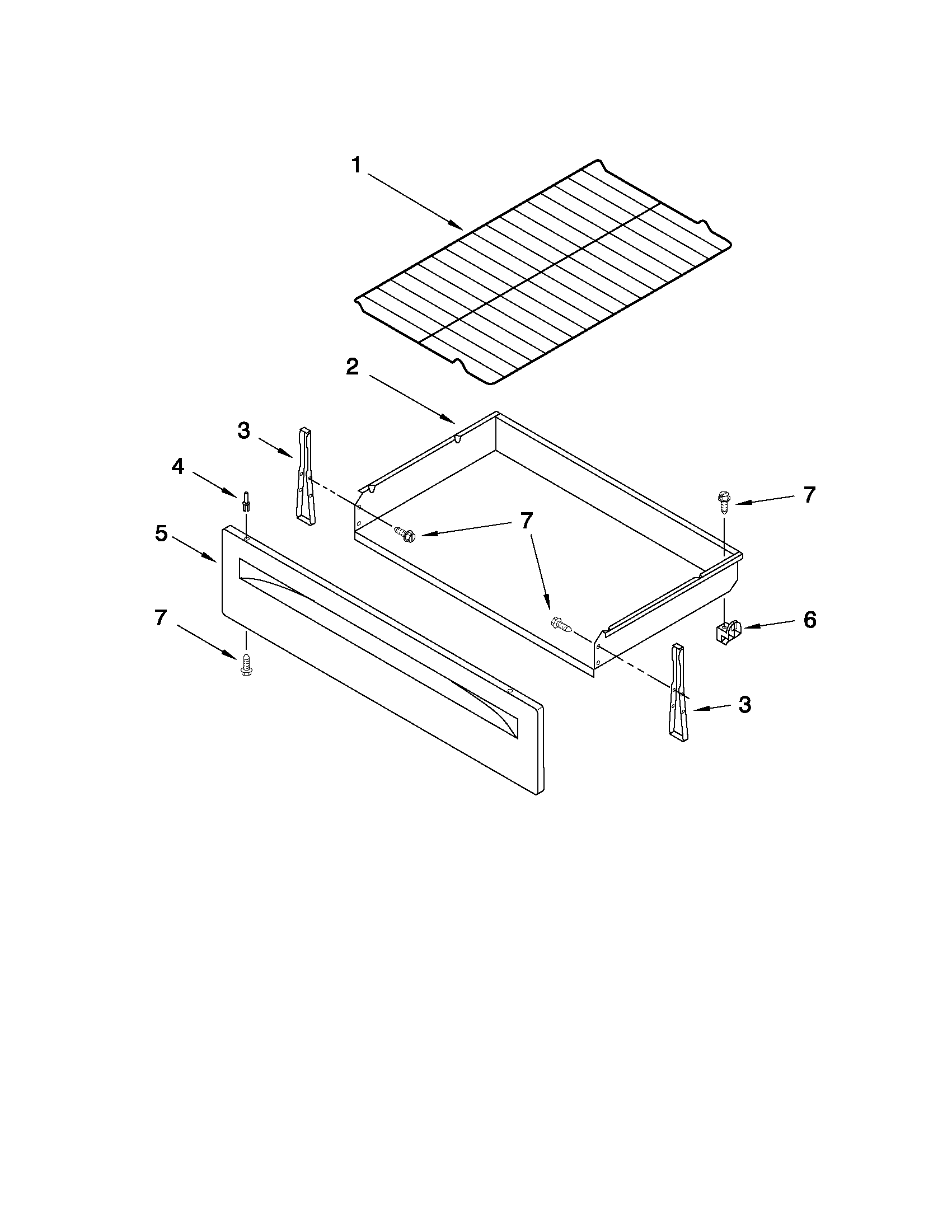 Amana AER3311WAQ0 drawer & broiler parts diagram