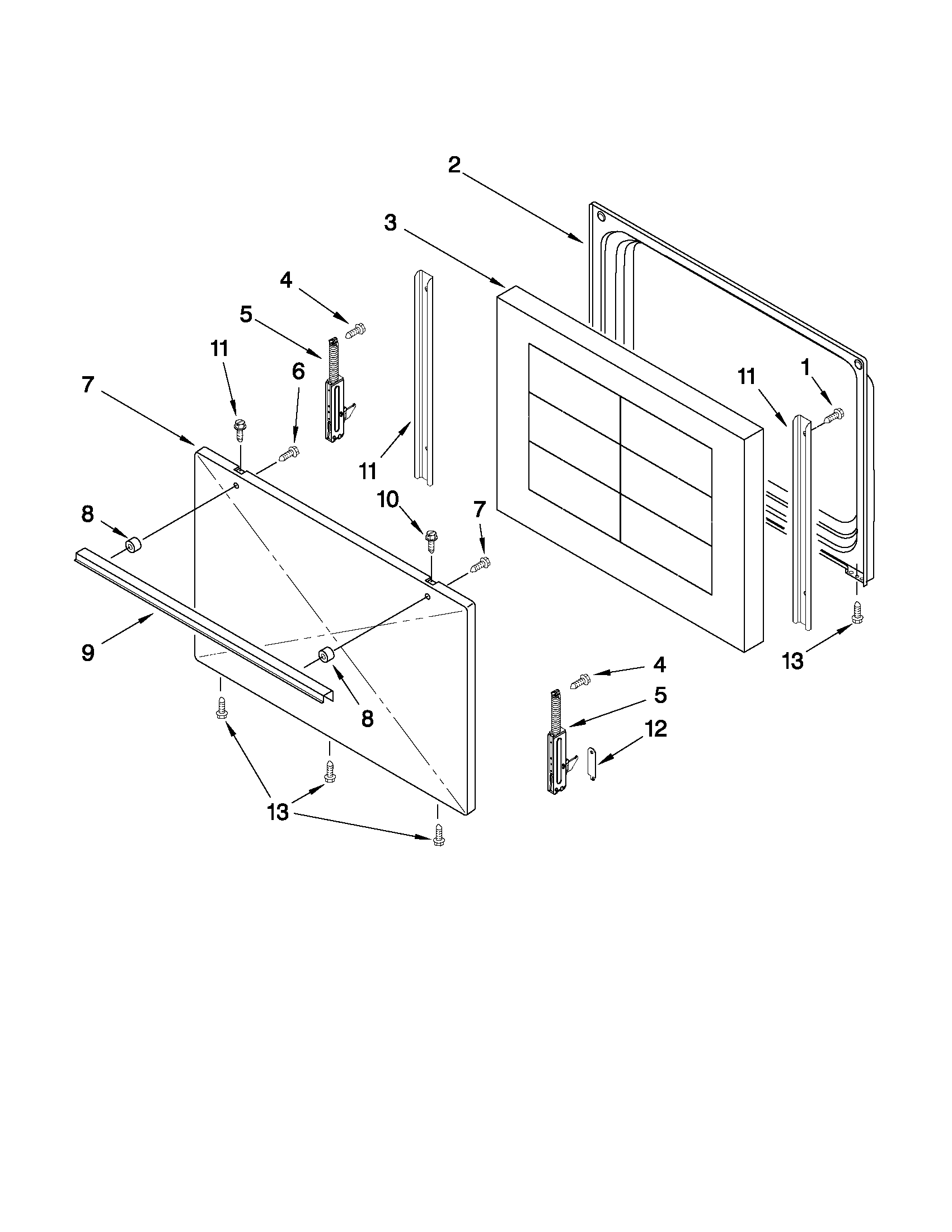 Amana AER3311WAQ0 door parts diagram