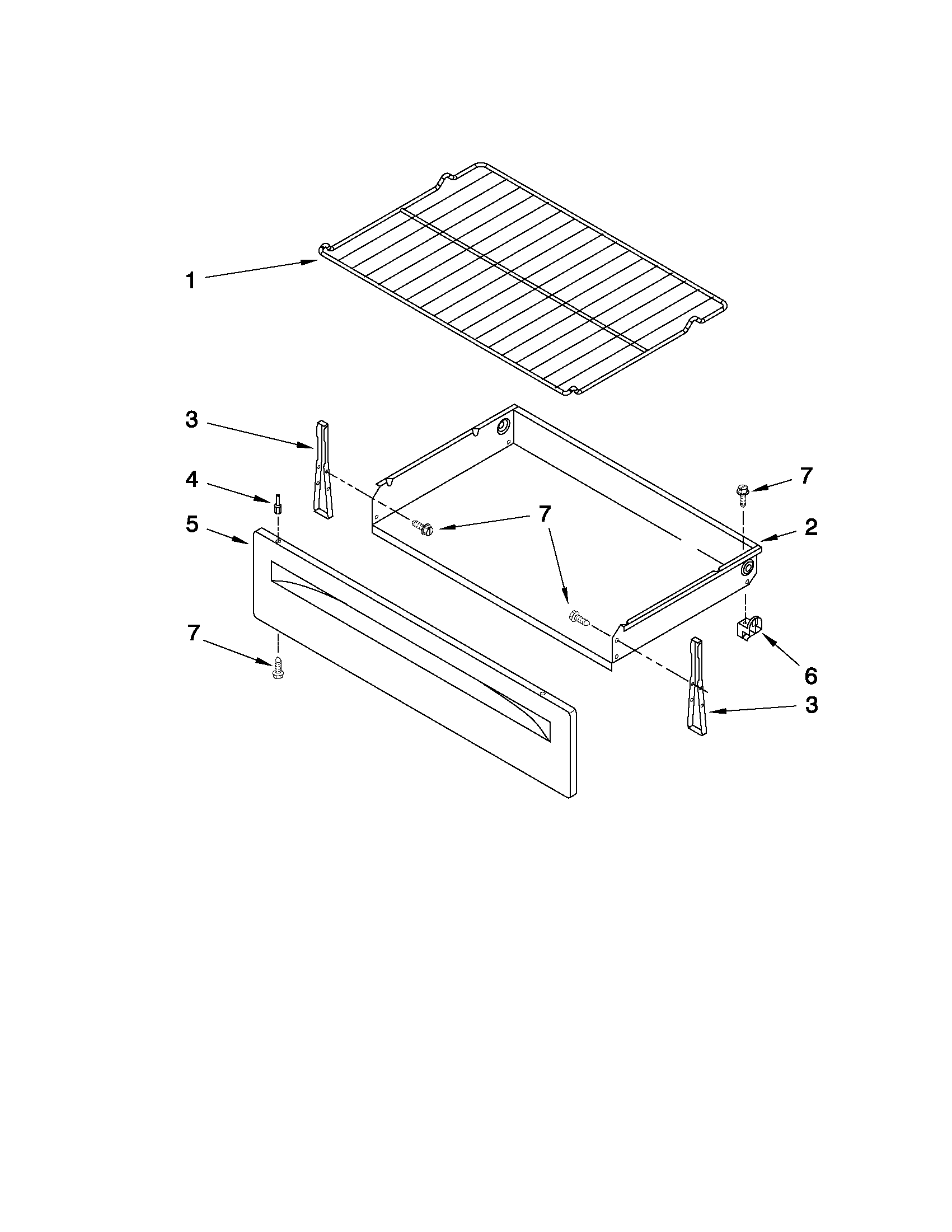 Amana AER5523XAW0 drawer & broiler parts diagram