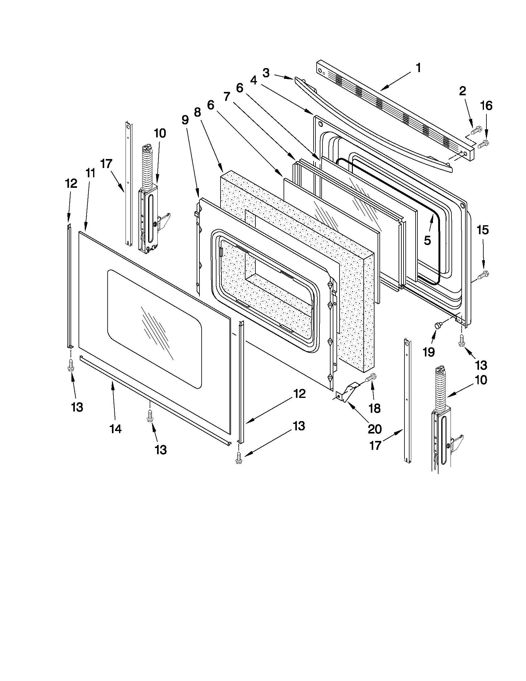 Amana AER5523XAW0 door parts diagram