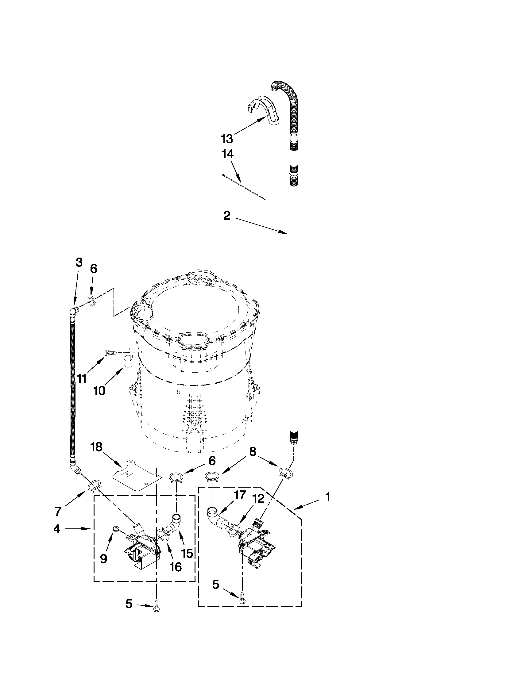 Maytag MVWB850WR2 pump parts diagram
