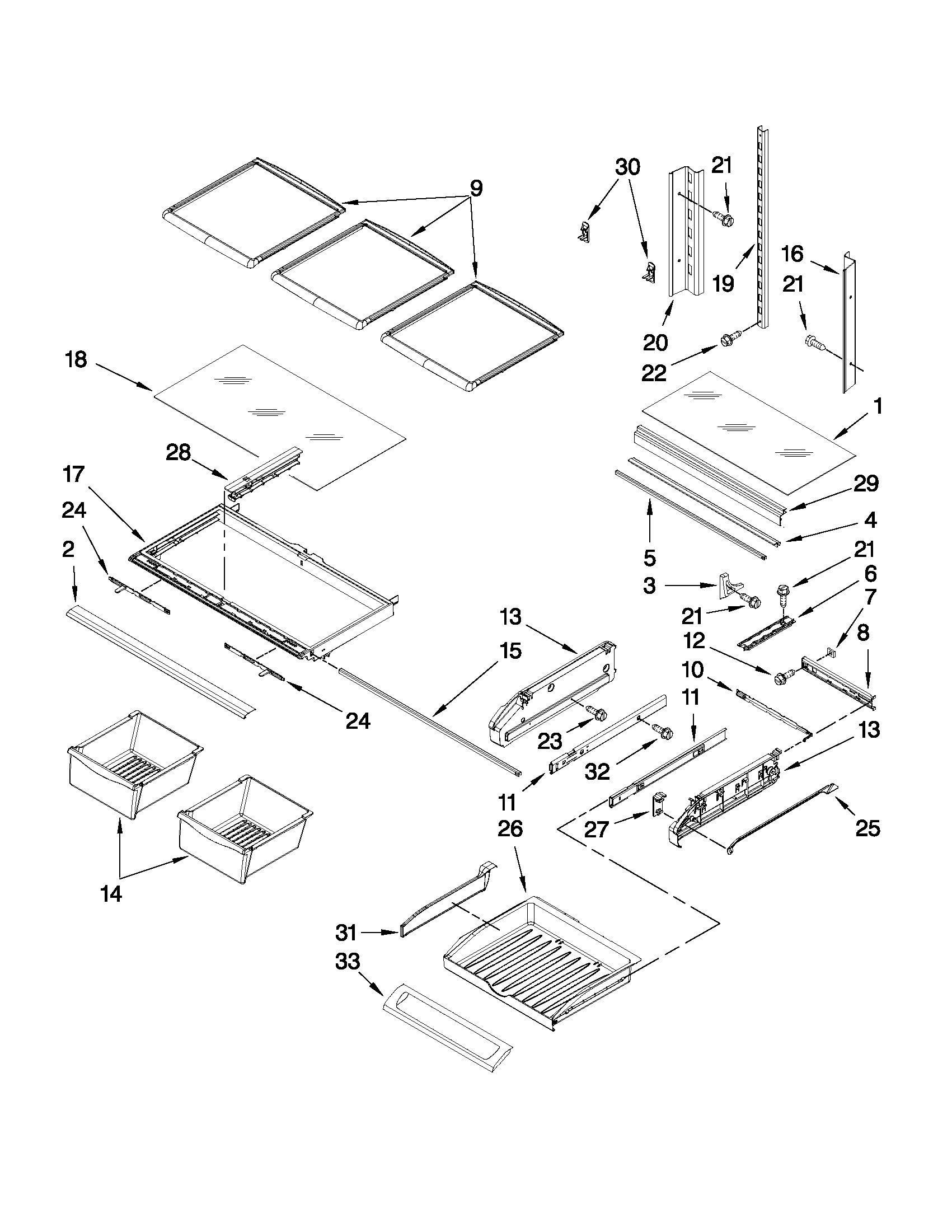 Maytag MFI2269VEW5 shelf parts diagram
