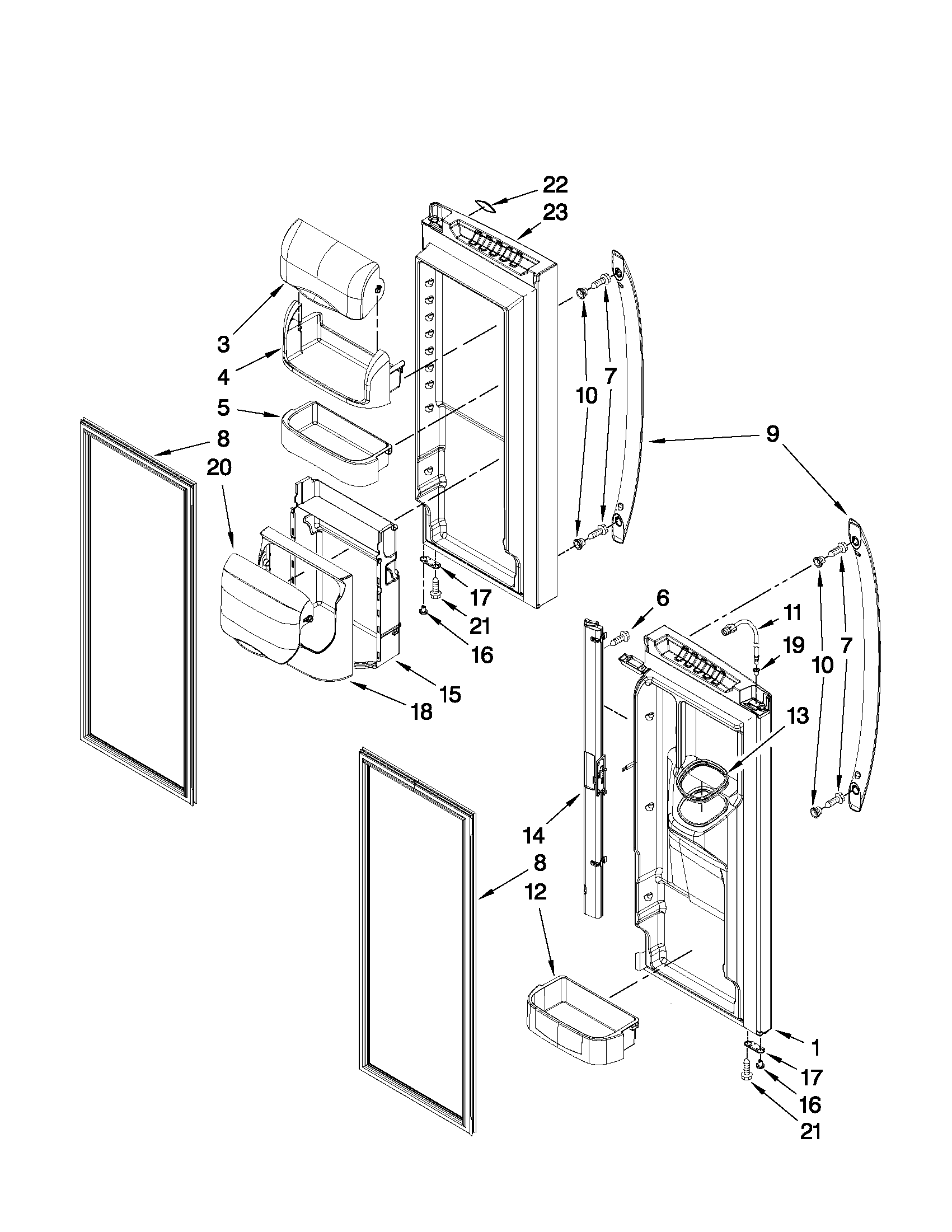Maytag MFI2269VEW5 refrigerator door parts diagram