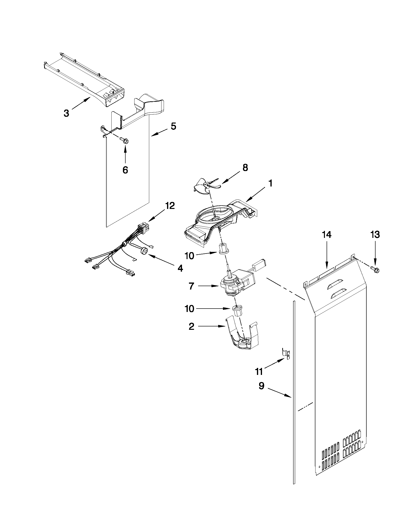 Whirlpool GSS26C5XXA02 air flow parts diagram