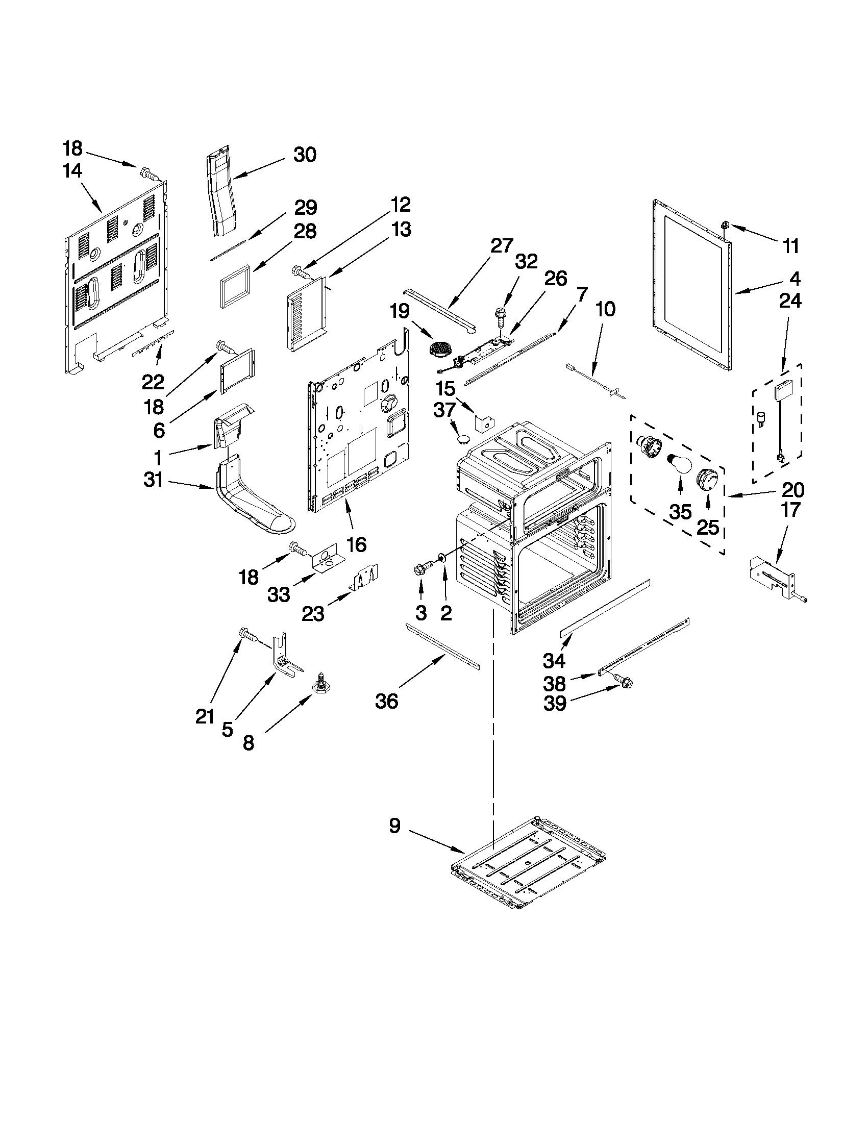 Maytag MER6775BAS18 chassis parts diagram