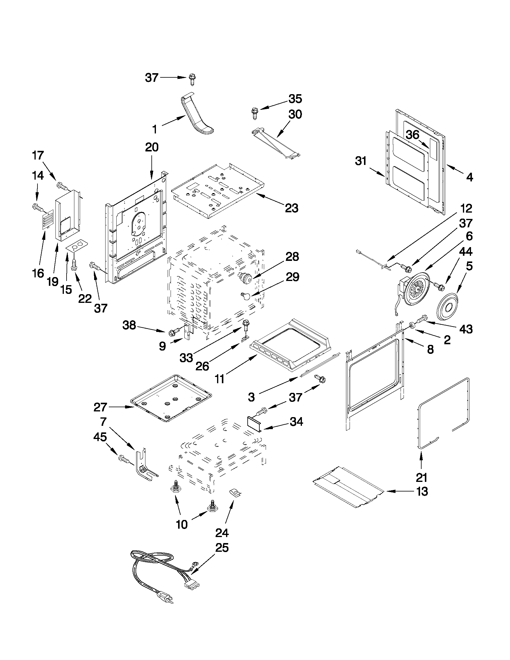 Maytag MGR8875WS1 chassis parts diagram
