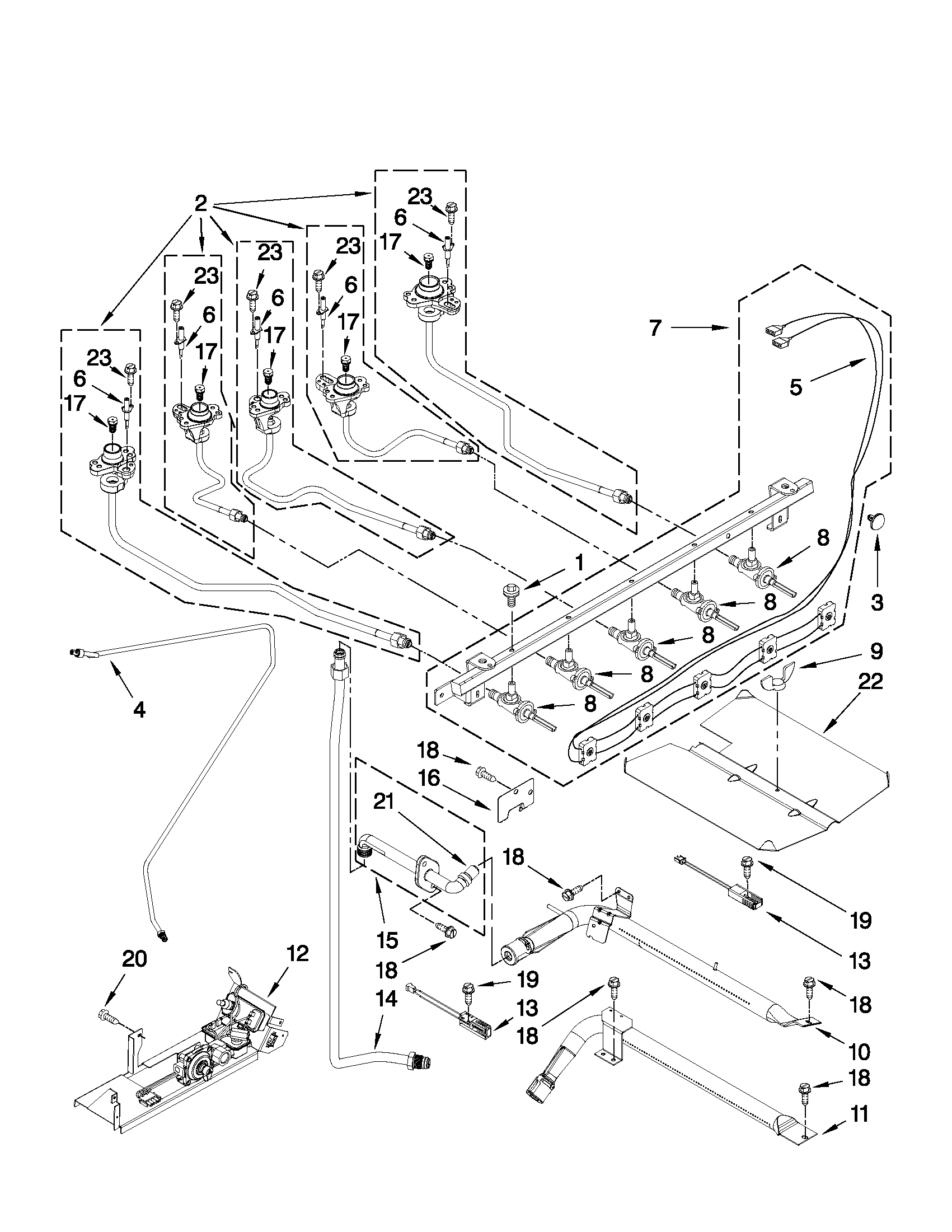 Maytag MGR8875WS1 manifold parts diagram