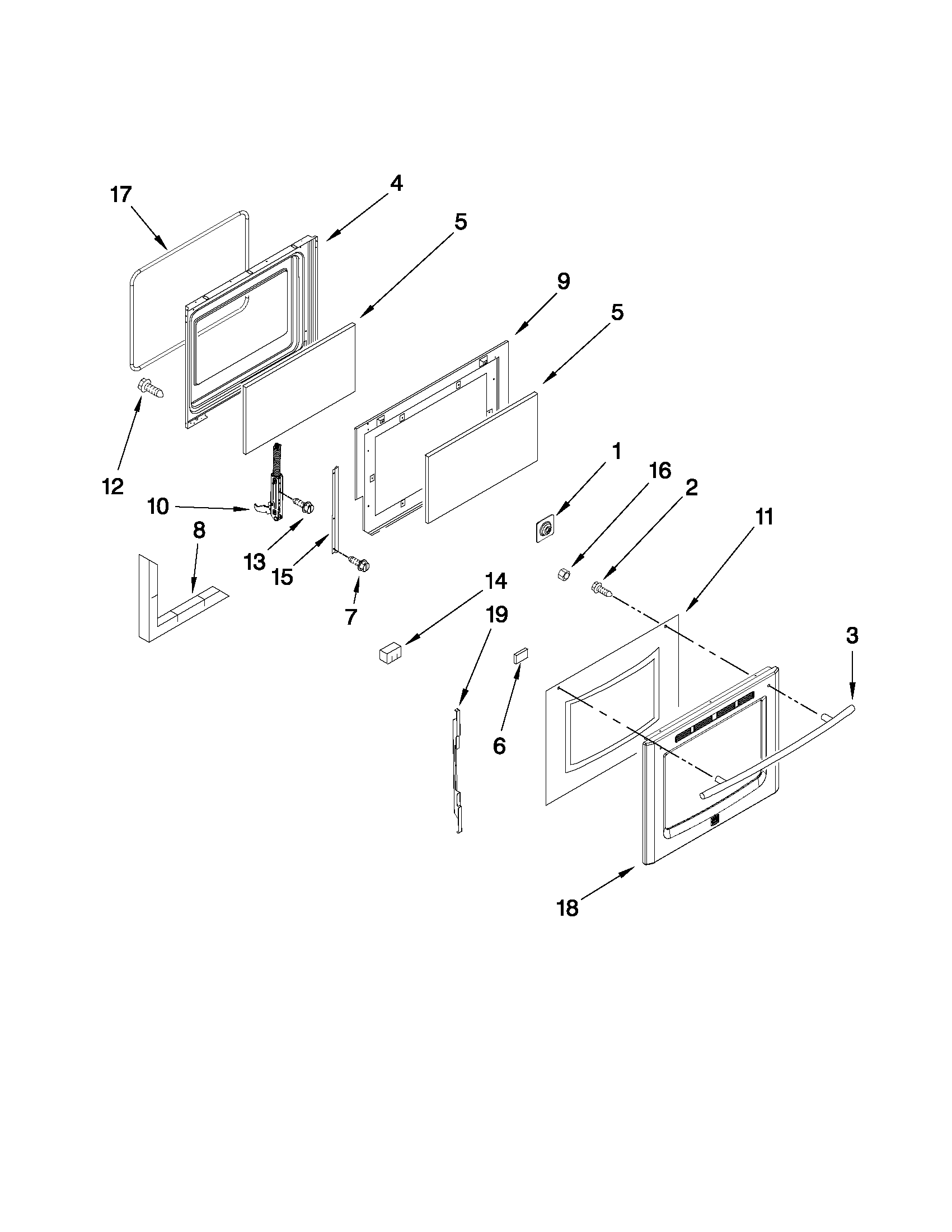 Maytag MGR8875WS1 door parts diagram