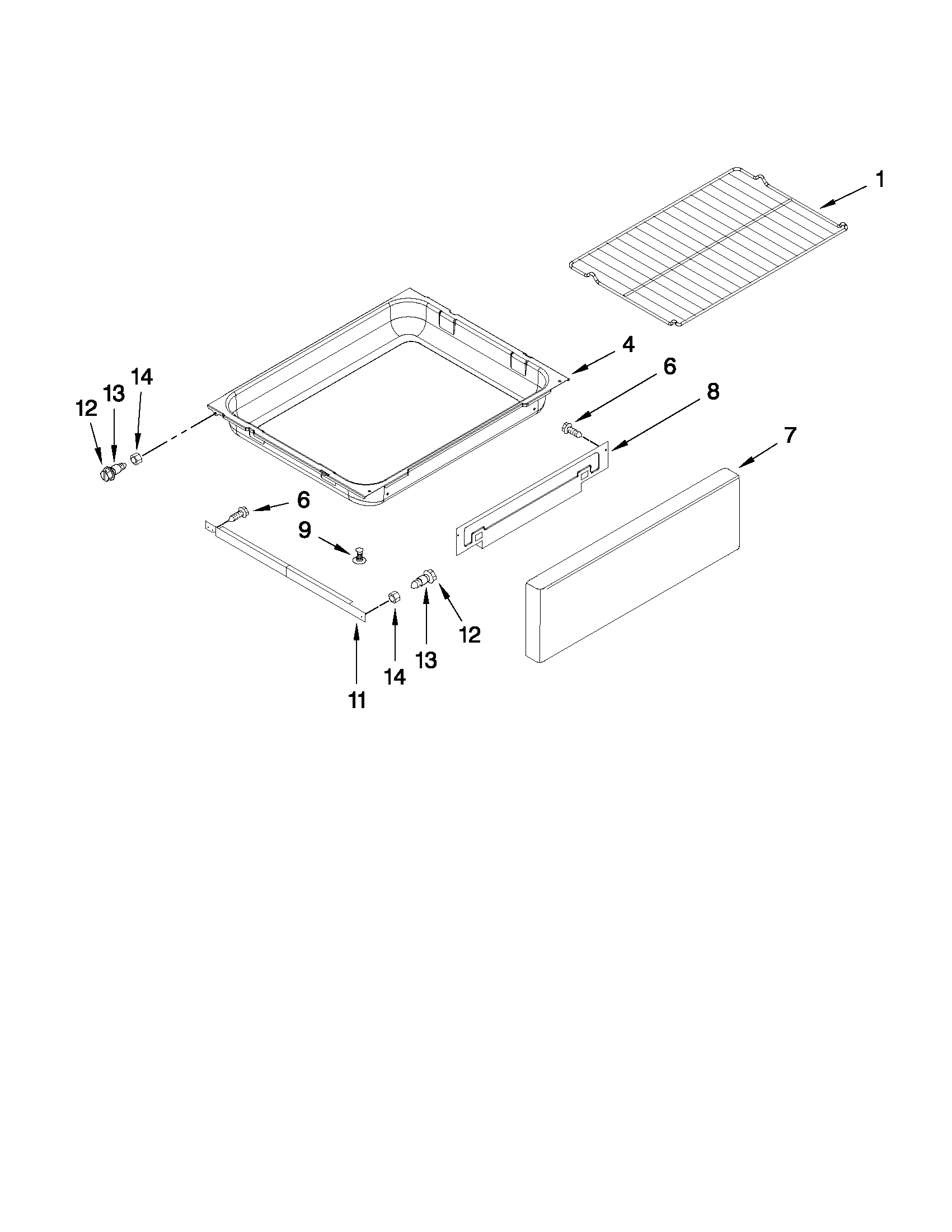 Maytag MGR8875WS1 drawer and rack parts diagram