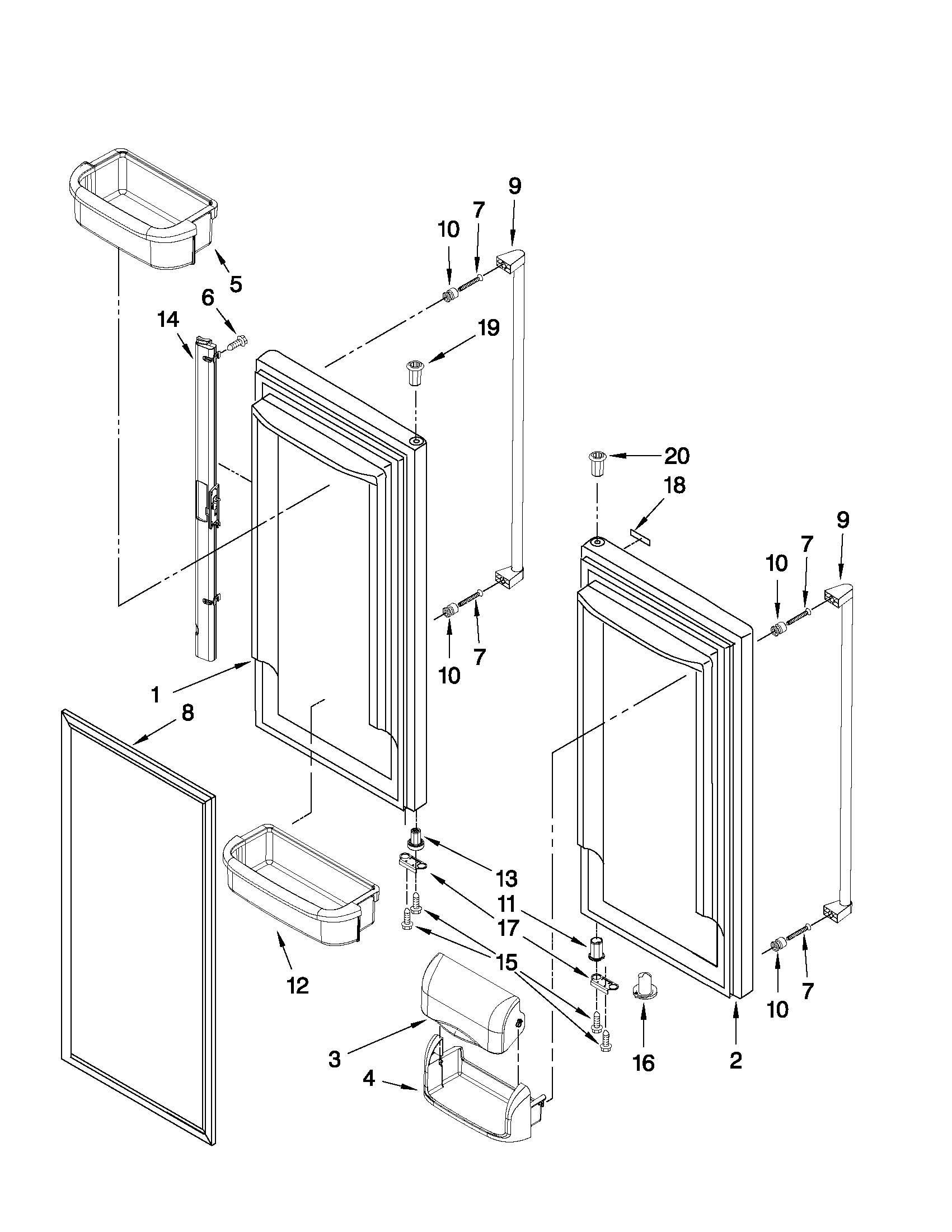 Jenn-Air JFC2089WEP4 refrigerator door parts diagram