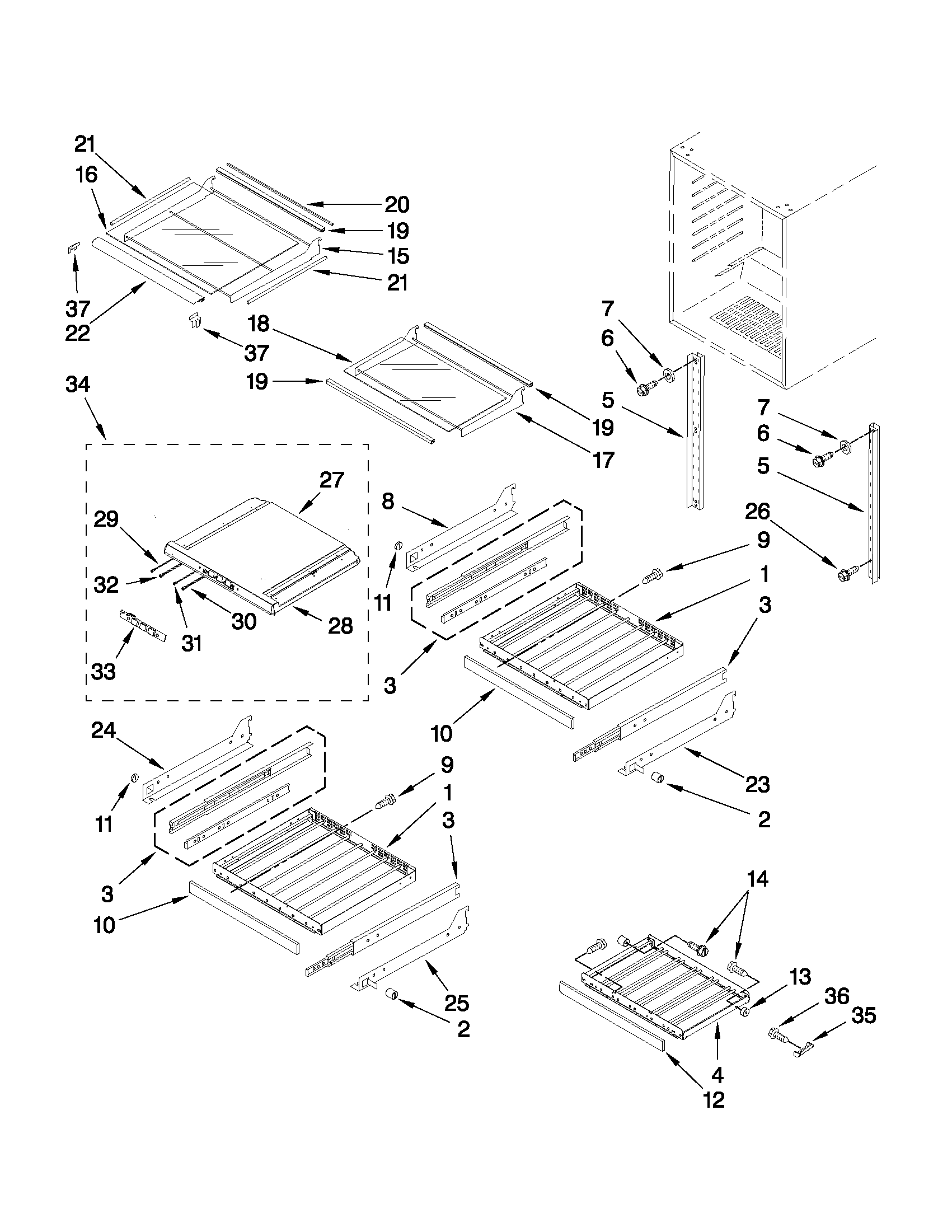 KitchenAid KBCS24RSSS04 shelf parts diagram