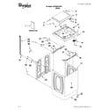 Whirlpool WTW5610XW1 top and cabinet parts diagram