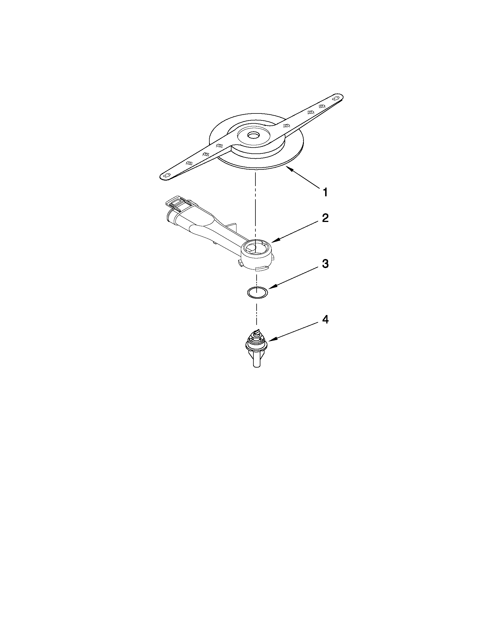 Whirlpool DP1040XTXQ5 lower washarm parts diagram