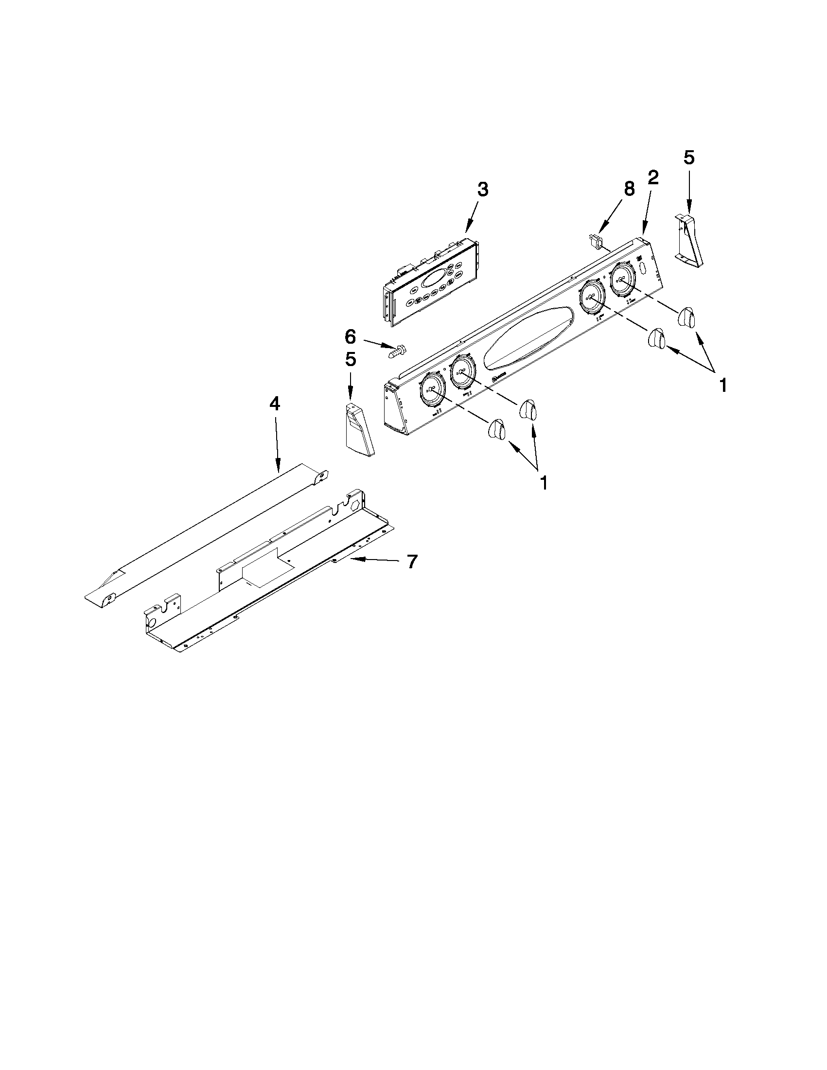 Maytag MGS5752BDW19 control panel parts diagram