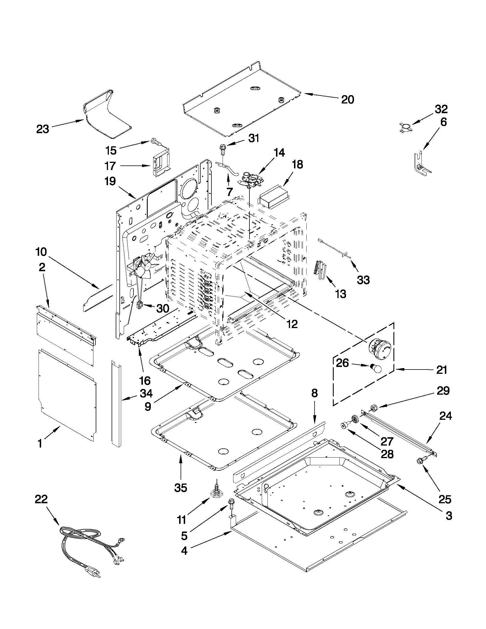 Maytag MGS5752BDW19 chassis parts diagram